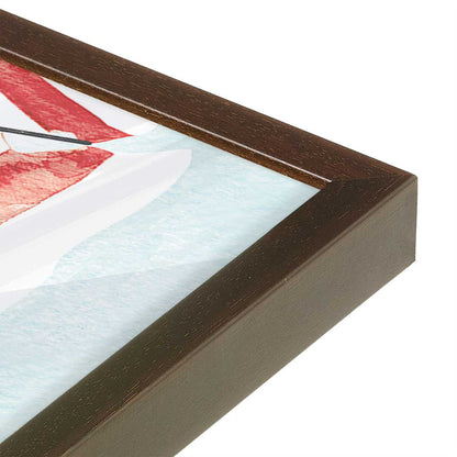 [Color:Brown], Picture of art in a Brown frame at an angle