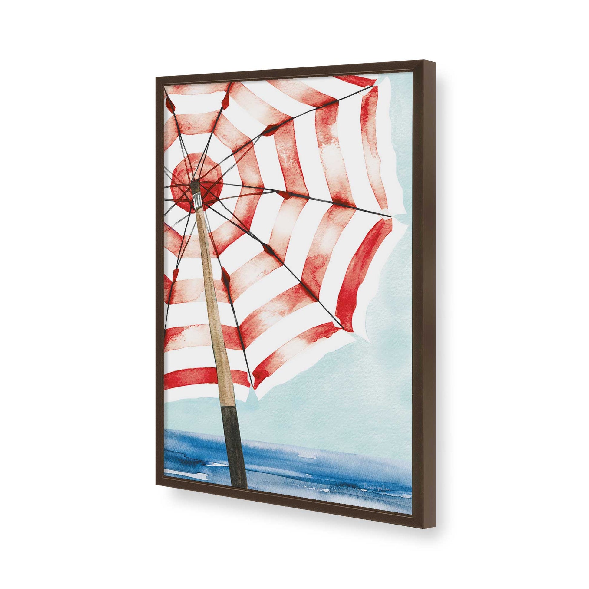 [Color:Brown], Picture of art in a Brown frame of the corner