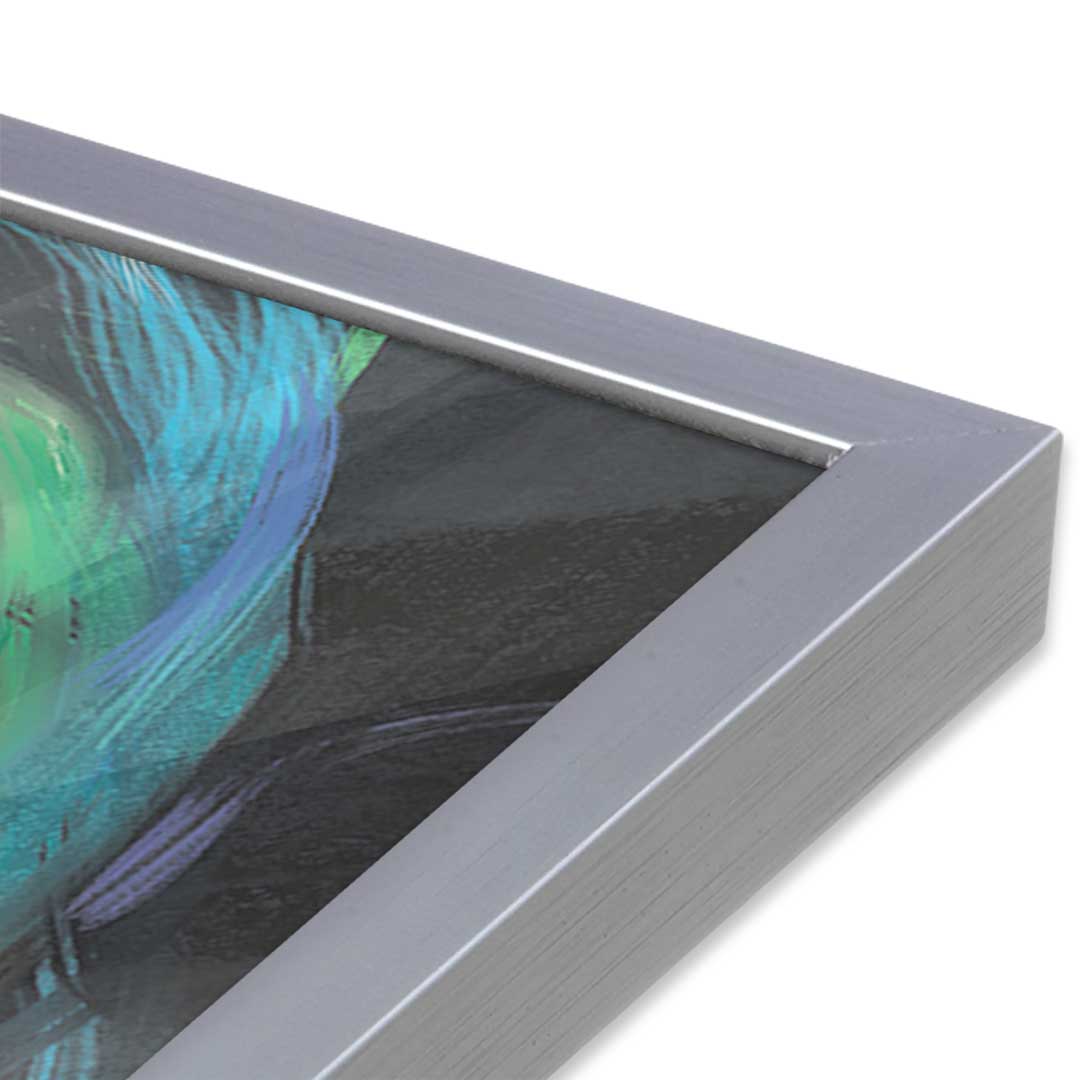 [Color:Polished Chrome], Picture of art in a Polished Chrome frame at an angle