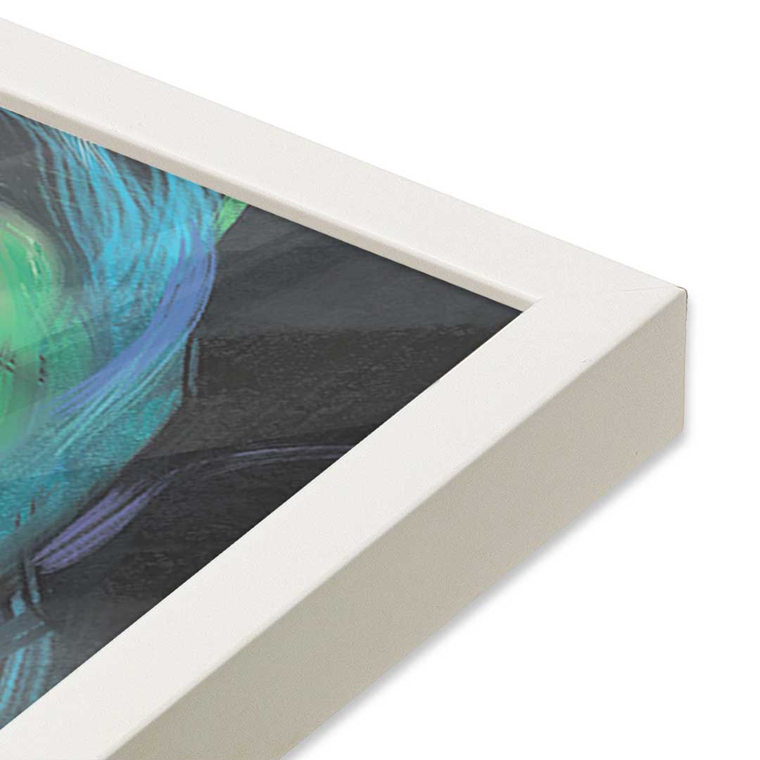 [Color:Opaque White], Picture of art in a Opaque White frame at an angle