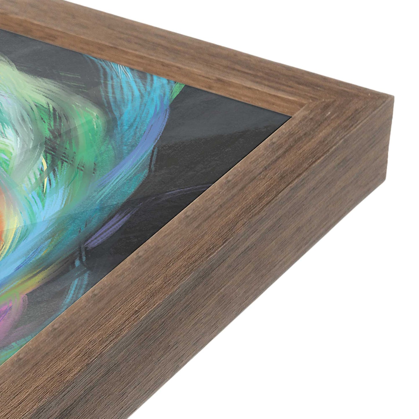 [Color:Walnut], Picture of art in a Walnut frame at an angle
