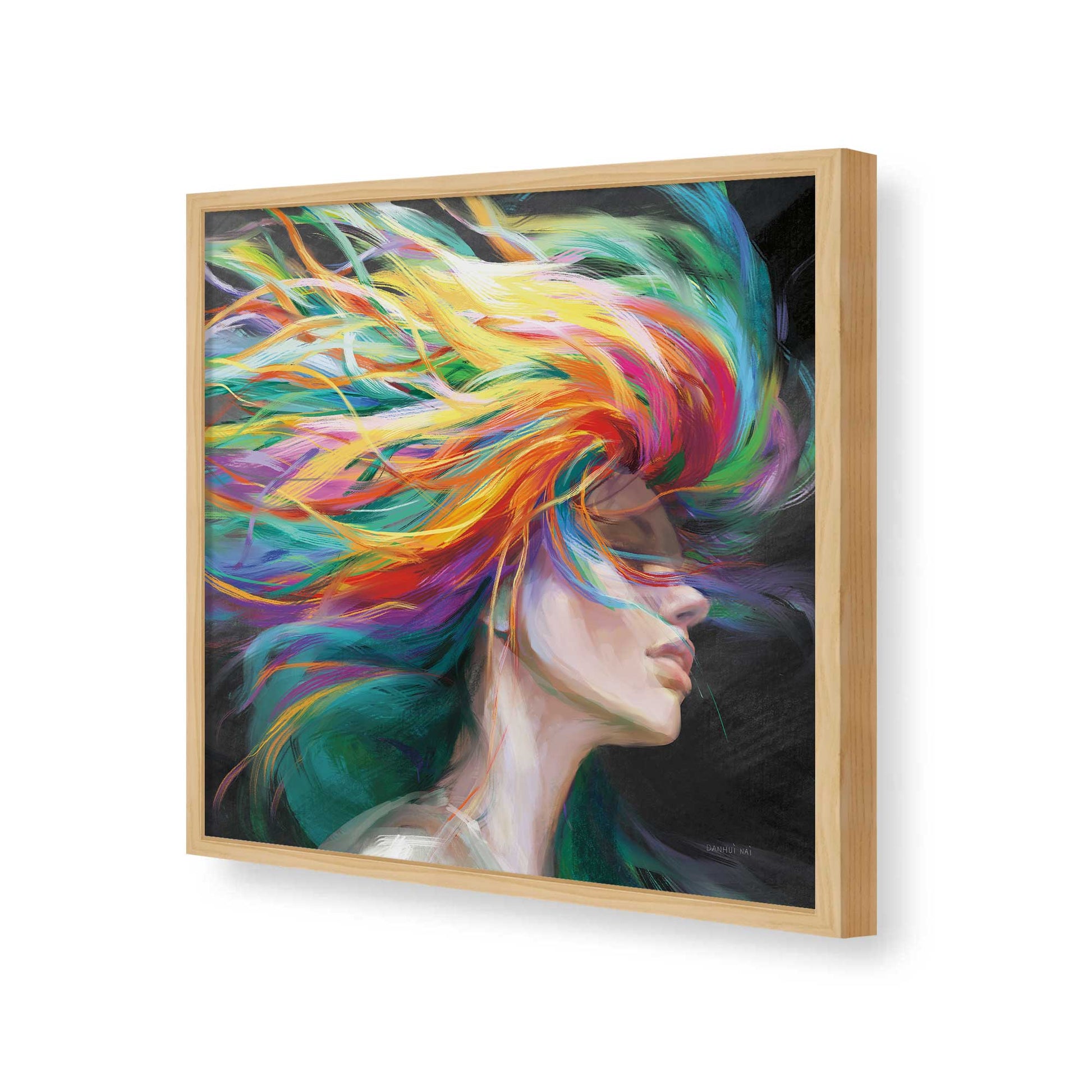 [Color:American Maple], Picture of art in a American Maple frame of the corner