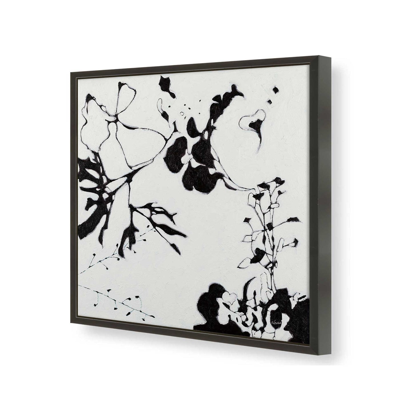 [Color:Satin Black], Picture of art in a Satin Black frame of the corner