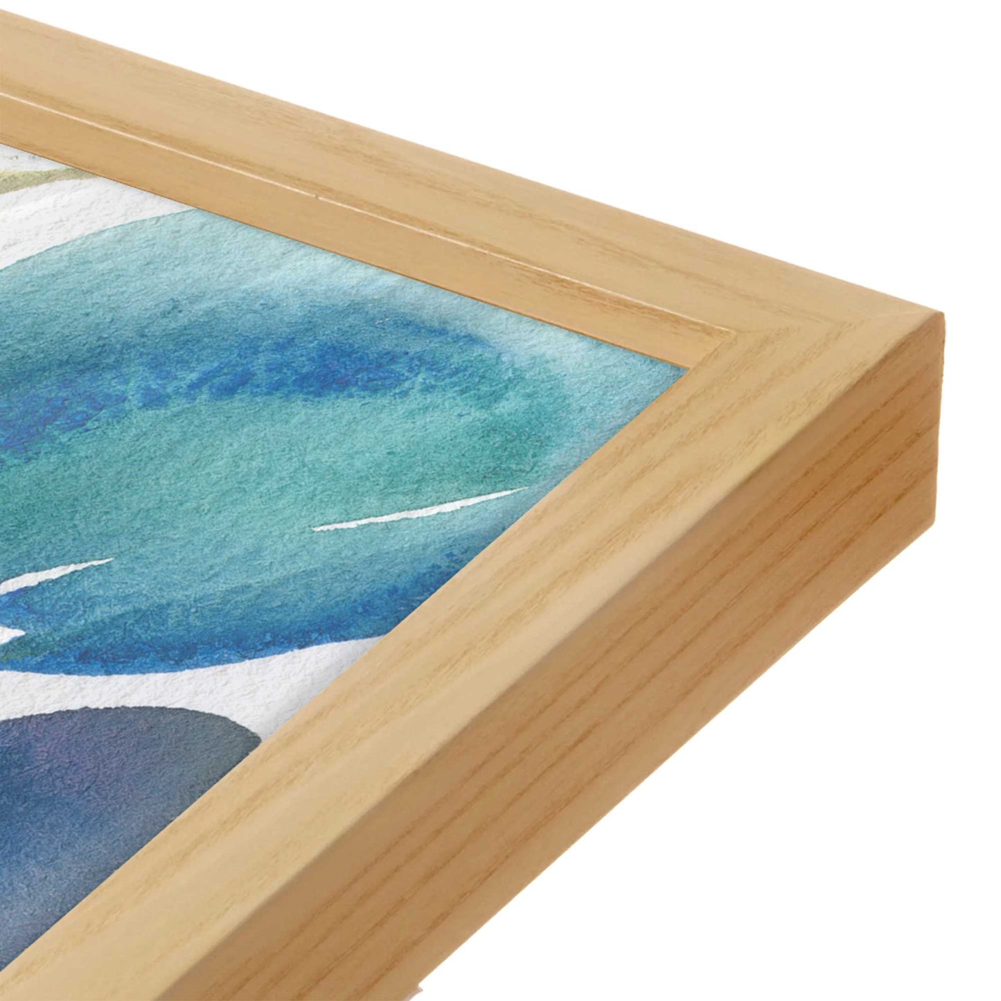 [Color:American Maple], Picture of art in a American Maple frame at an angle