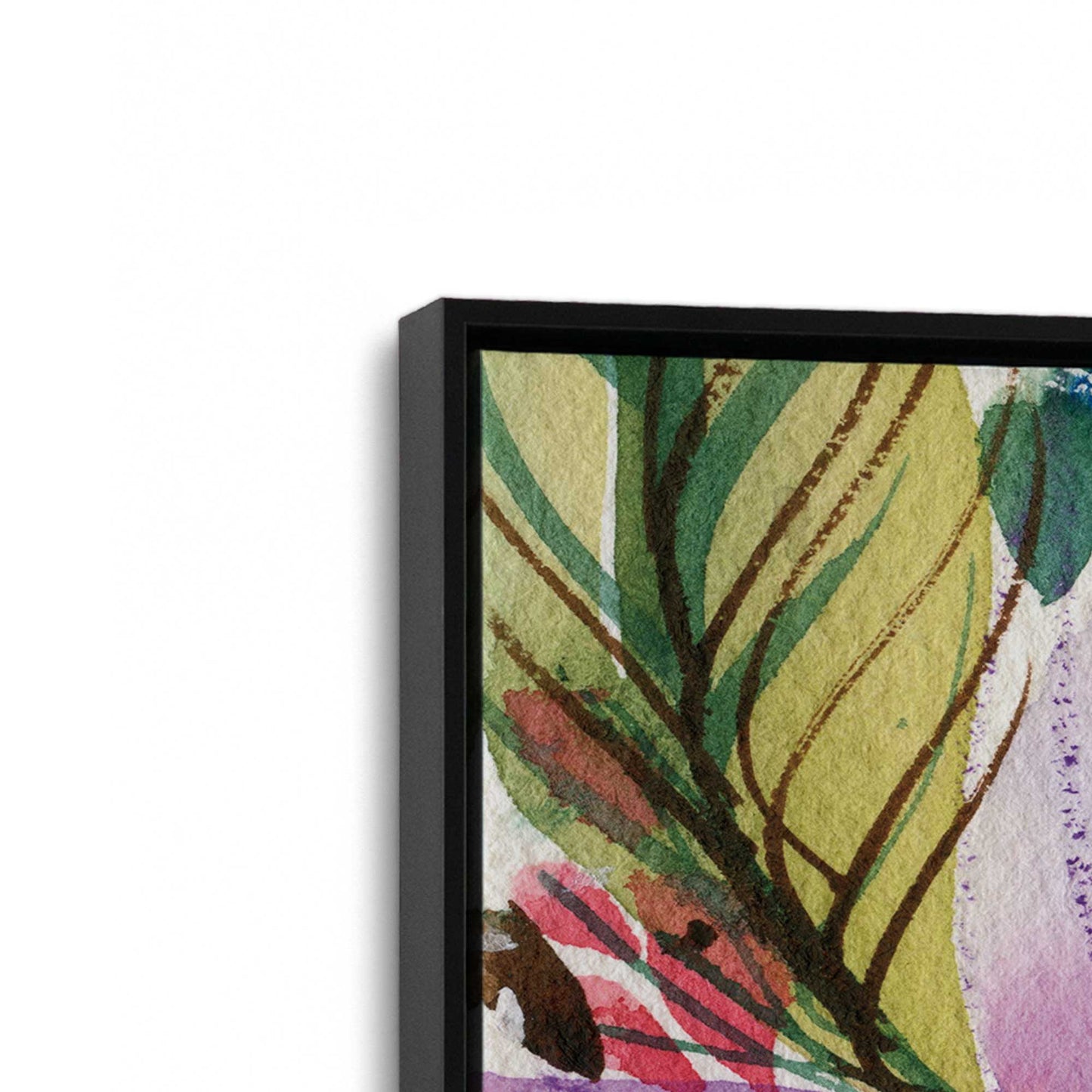 [Color:Satin Black], Picture of art in a Satin Black frame at an angle