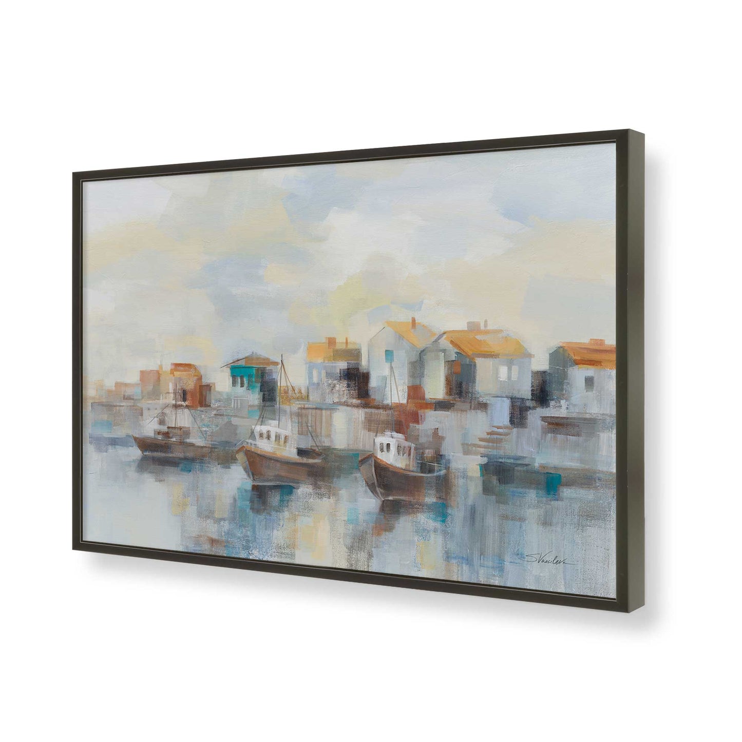 [Color:Satin Black], Picture of art in a Satin Black frame of the corner
