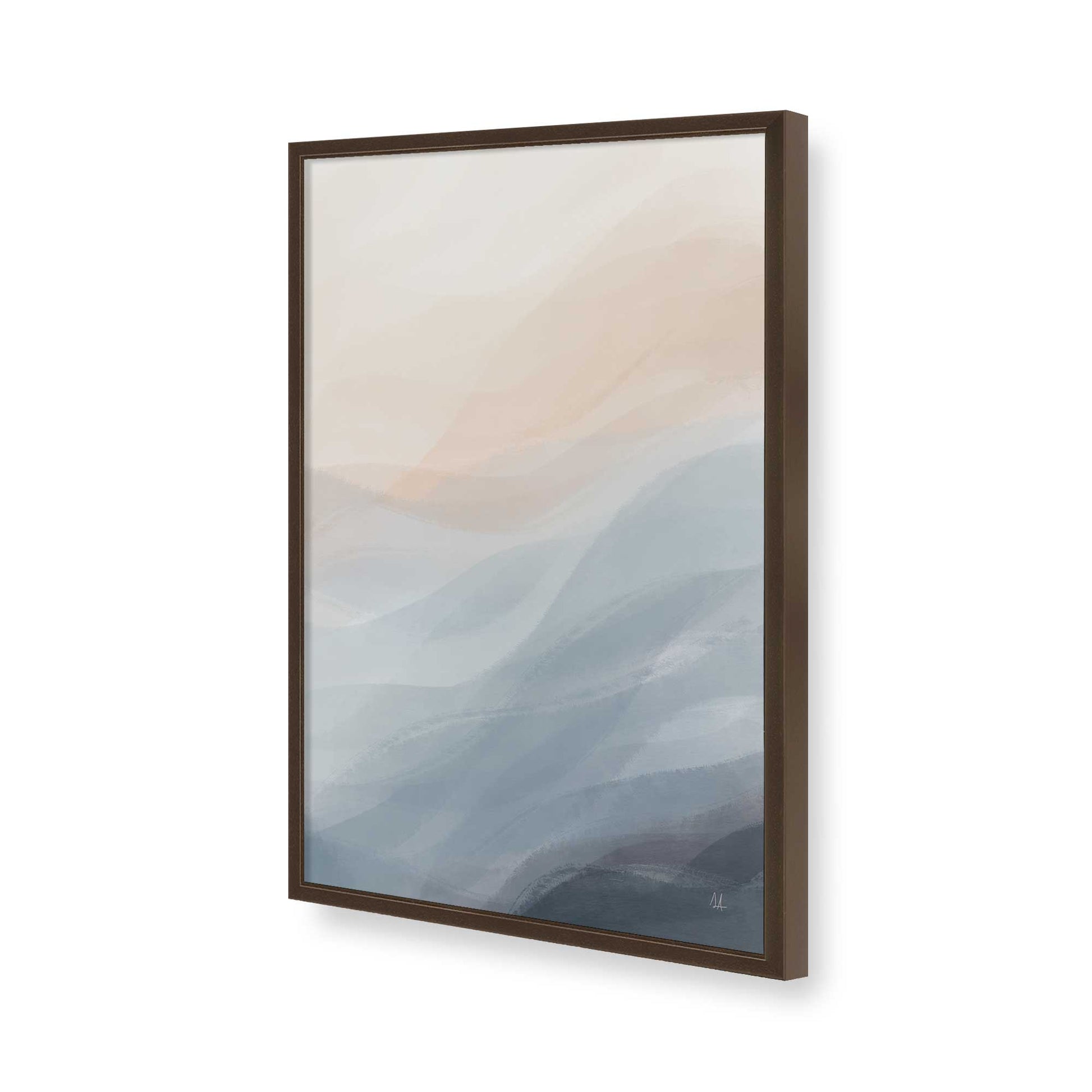 [Color:Brown], Picture of art in a Brown frame of the corner