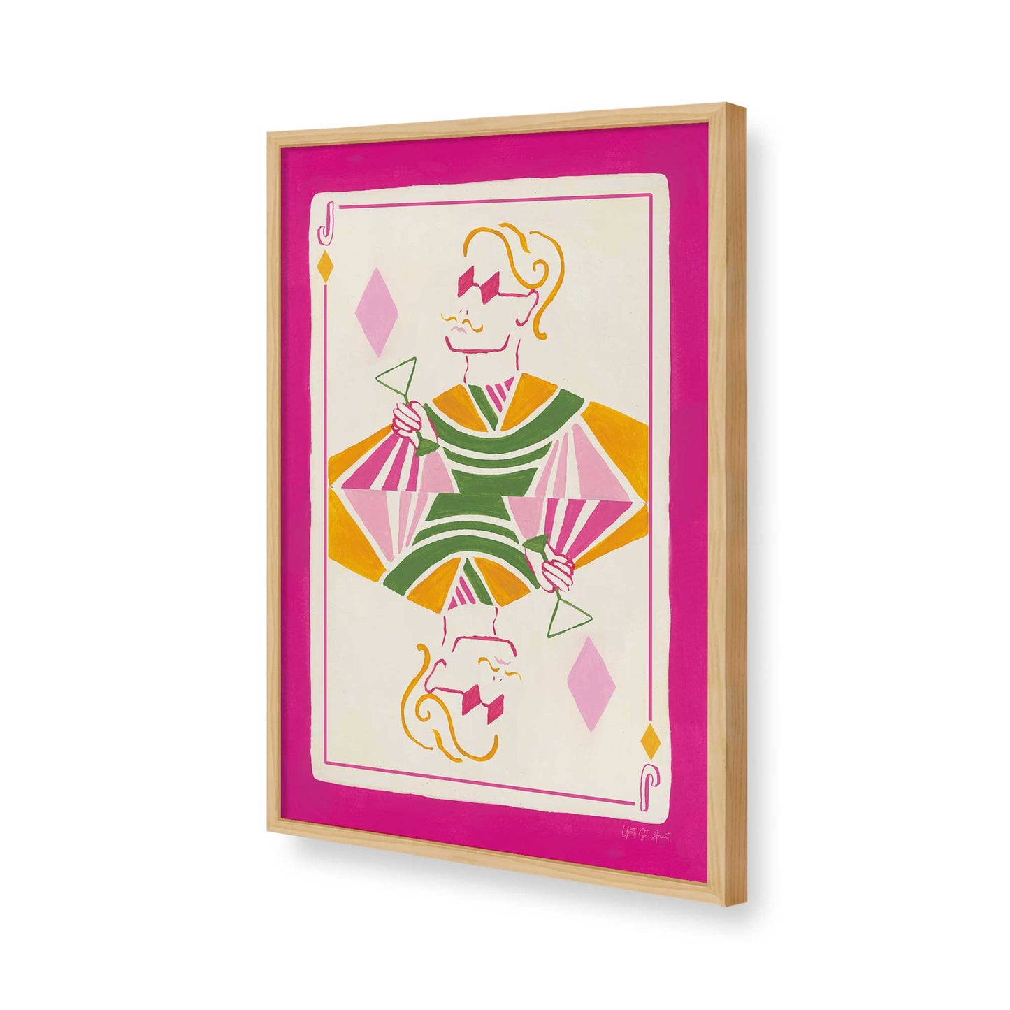 [Color:American Maple], Picture of art in a American Maple frame of the corner