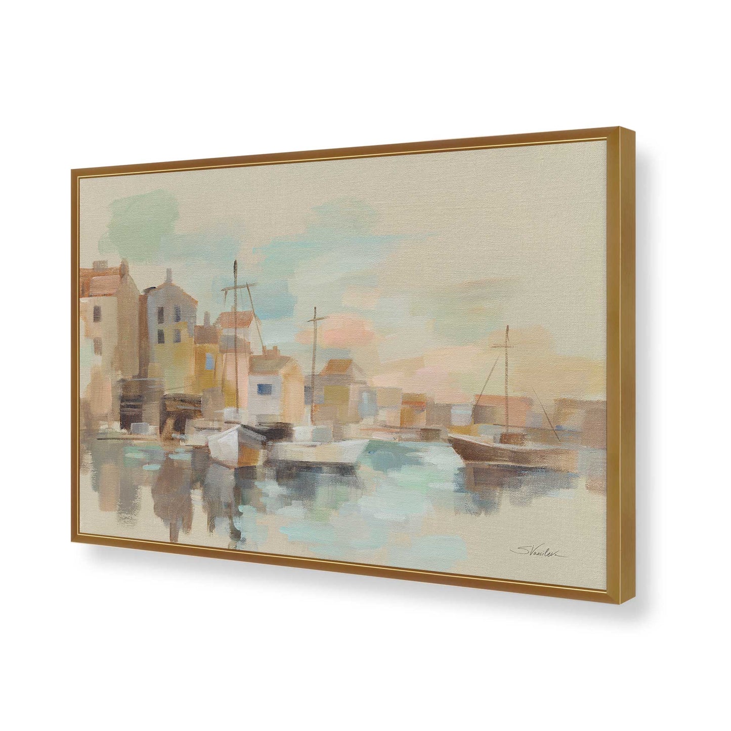 [Color:Polished Gold], Picture of art in a Polished Gold frame of the corner
