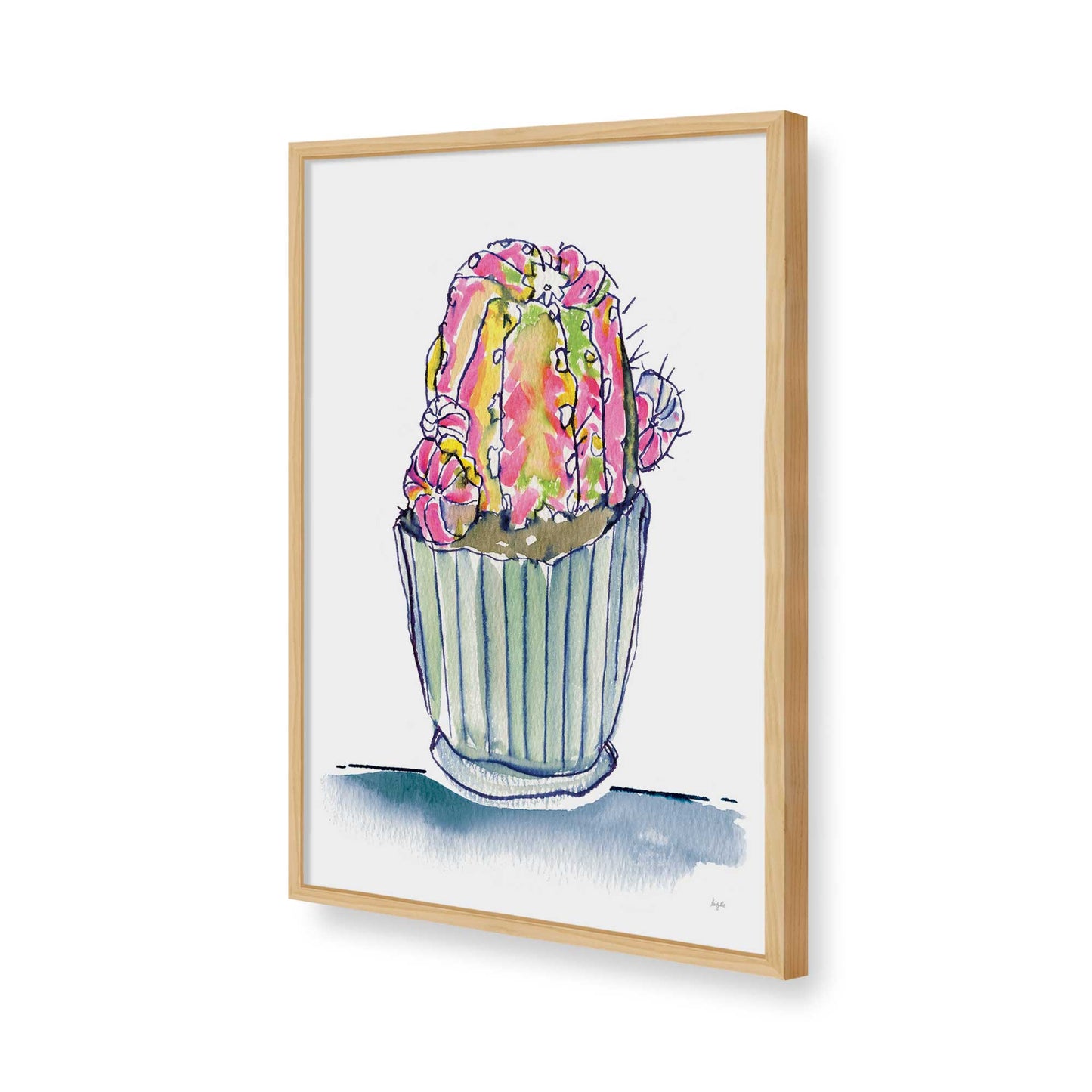 [Color:American Maple], Picture of art in a American Maple frame of the corner
