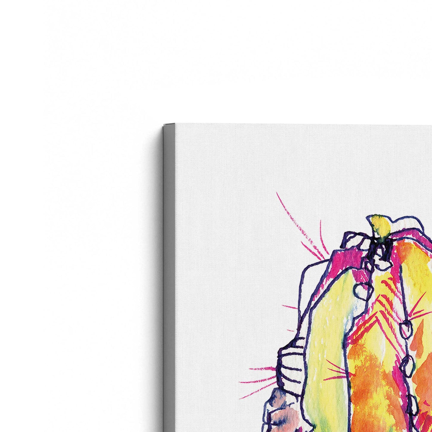[Color:Stretched Canvas], Picture of the corner of the art