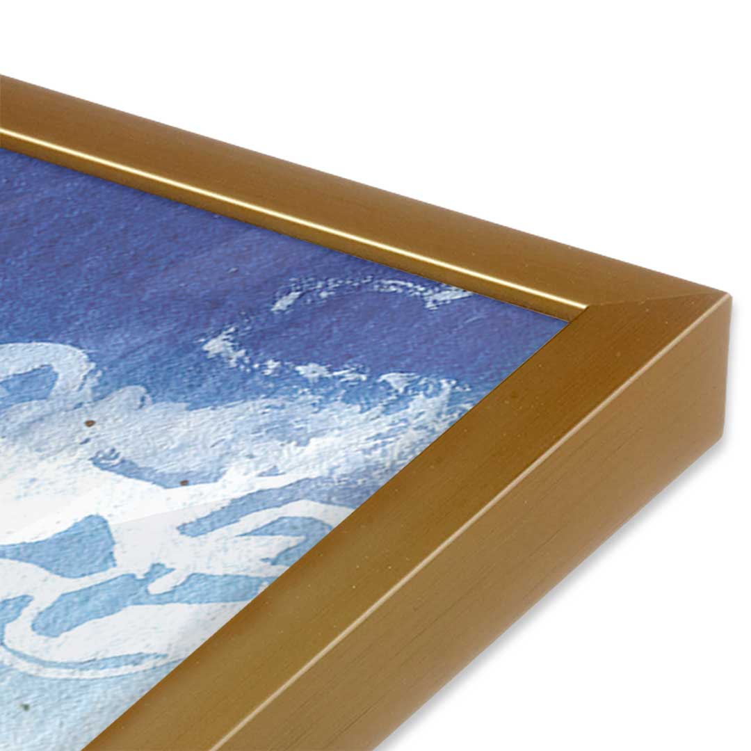 [Color:Polished Gold], Picture of art in a Polished Gold frame at an angle