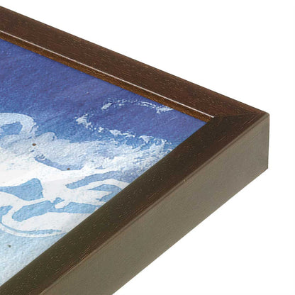 [Color:Brown], Picture of art in a Brown frame at an angle