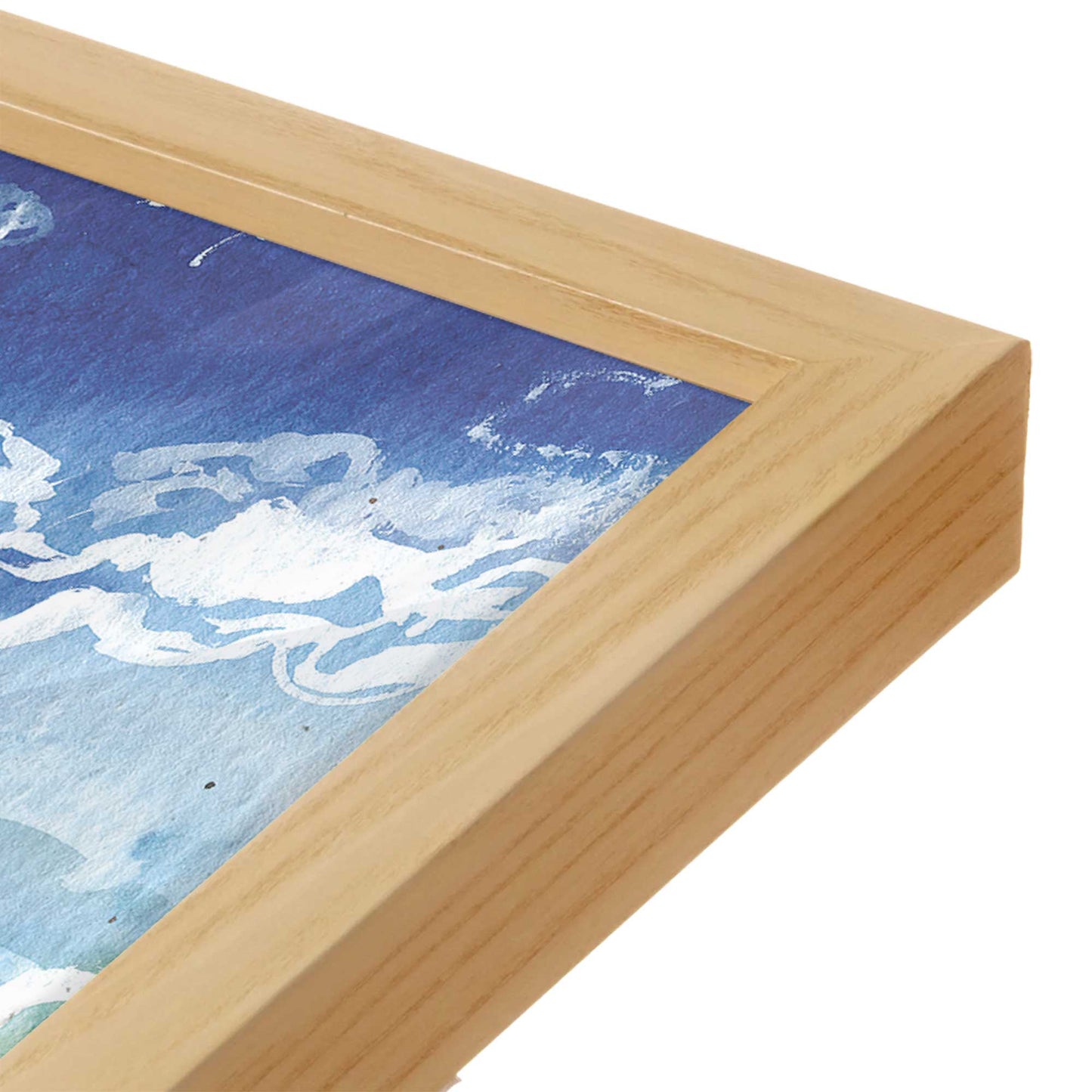 [Color:American Maple], Picture of art in a American Maple frame at an angle