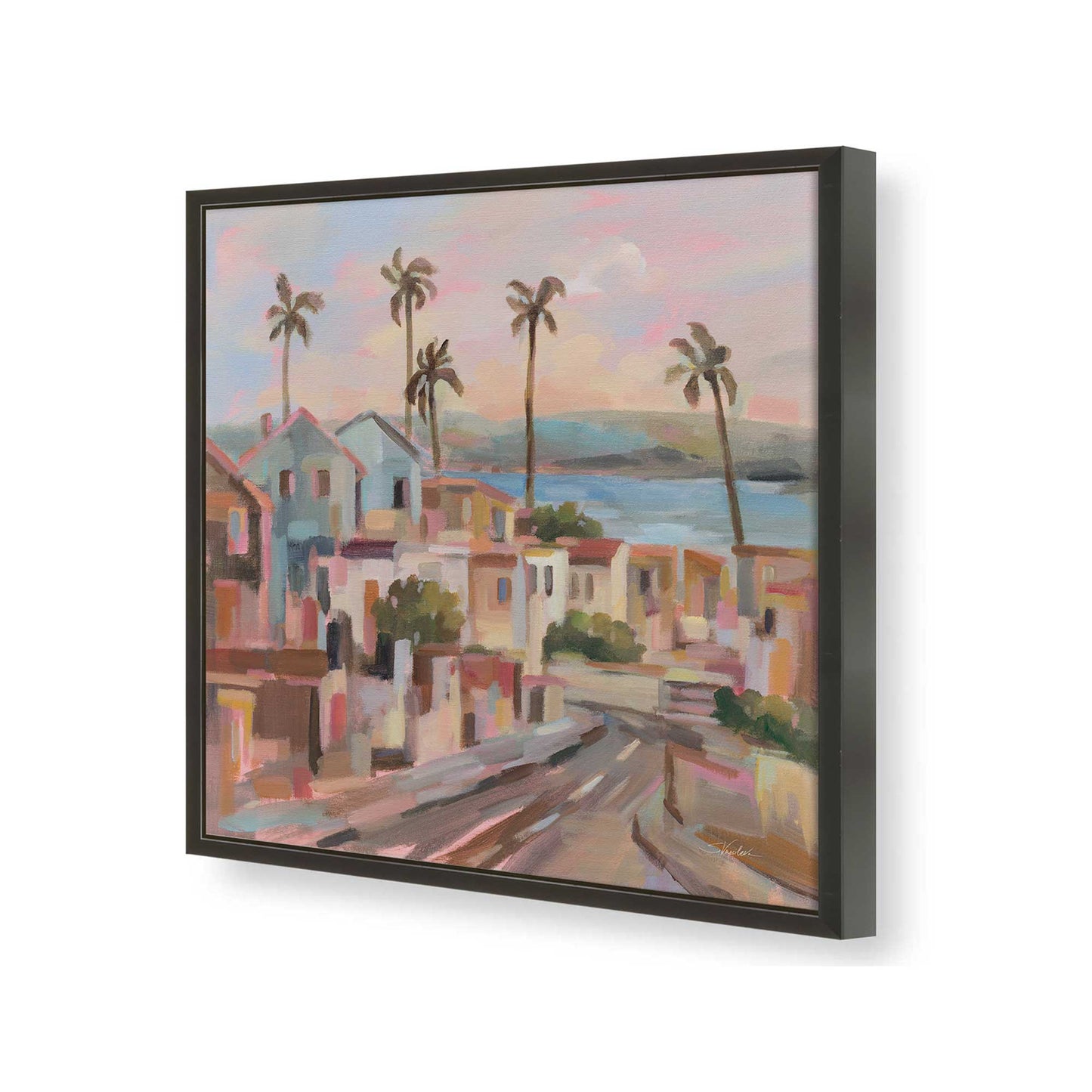 [Color:Satin Black], Picture of art in a Satin Black frame of the corner