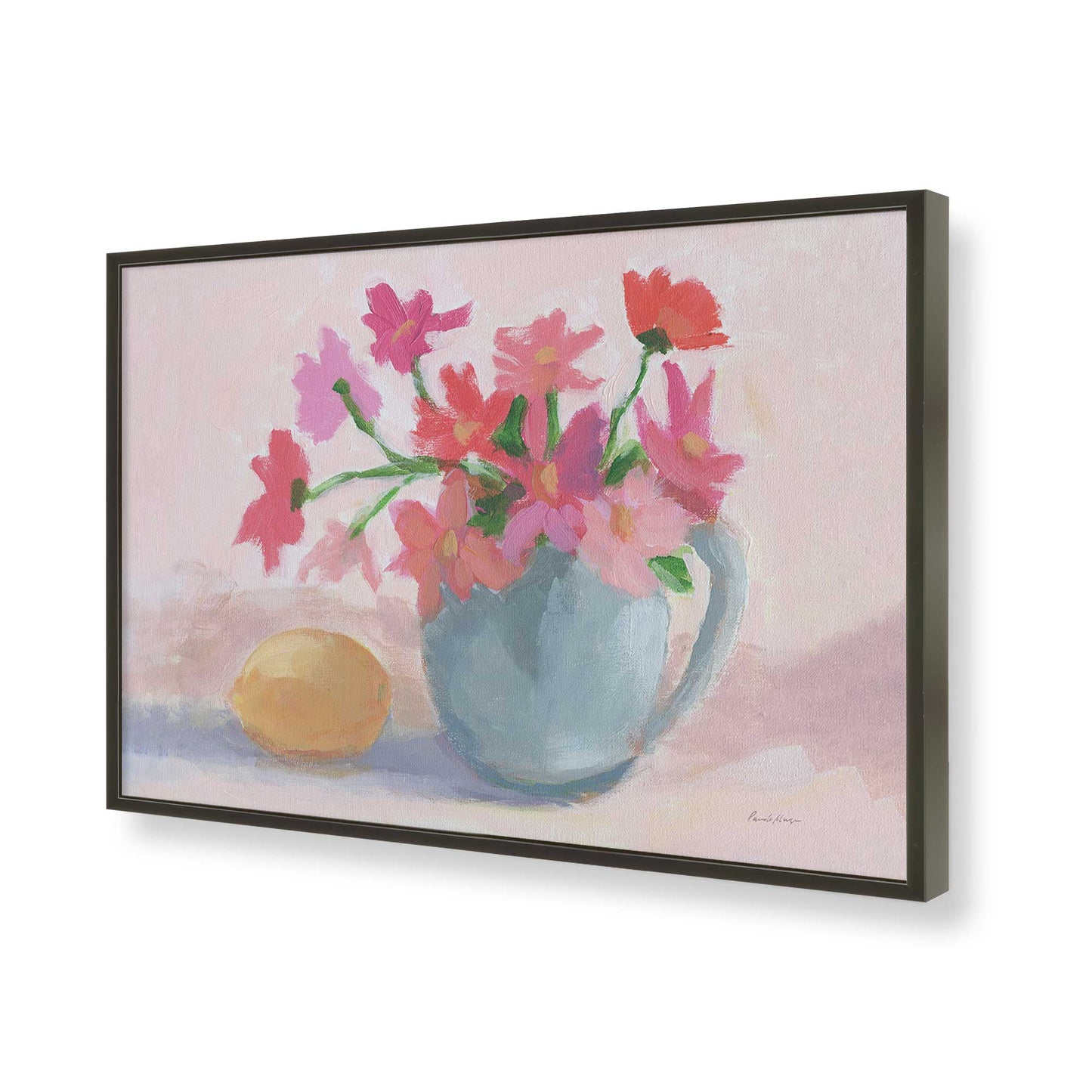 [Color:Satin Black], Picture of art in a Satin Black frame of the corner