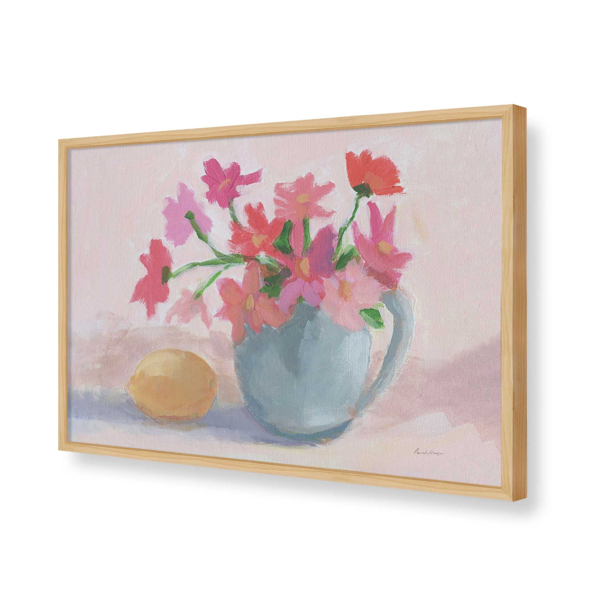 [Color:American Maple], Picture of art in a American Maple frame of the corner