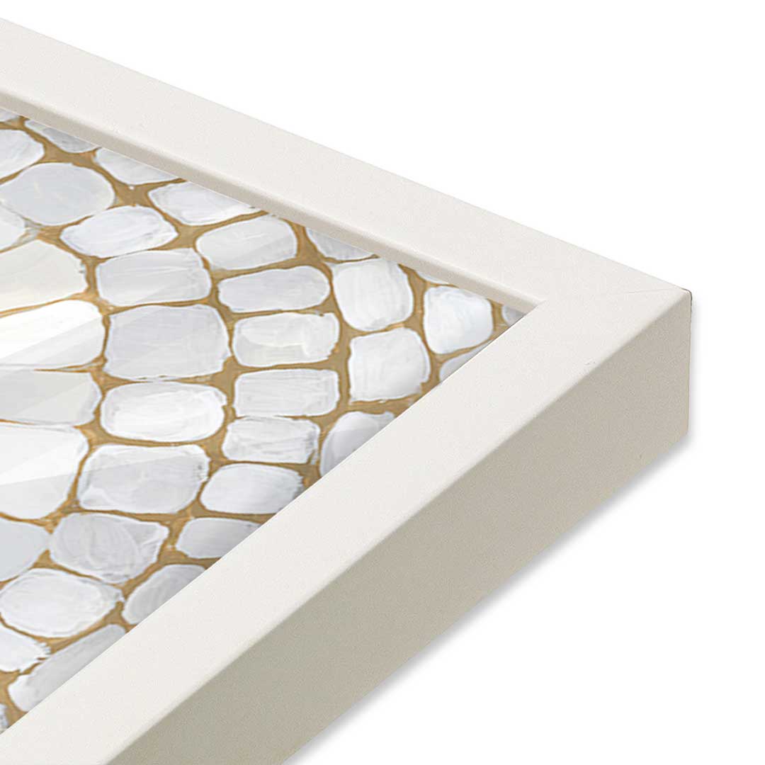 [Color:Opaque White], Picture of art in a Opaque White frame at an angle