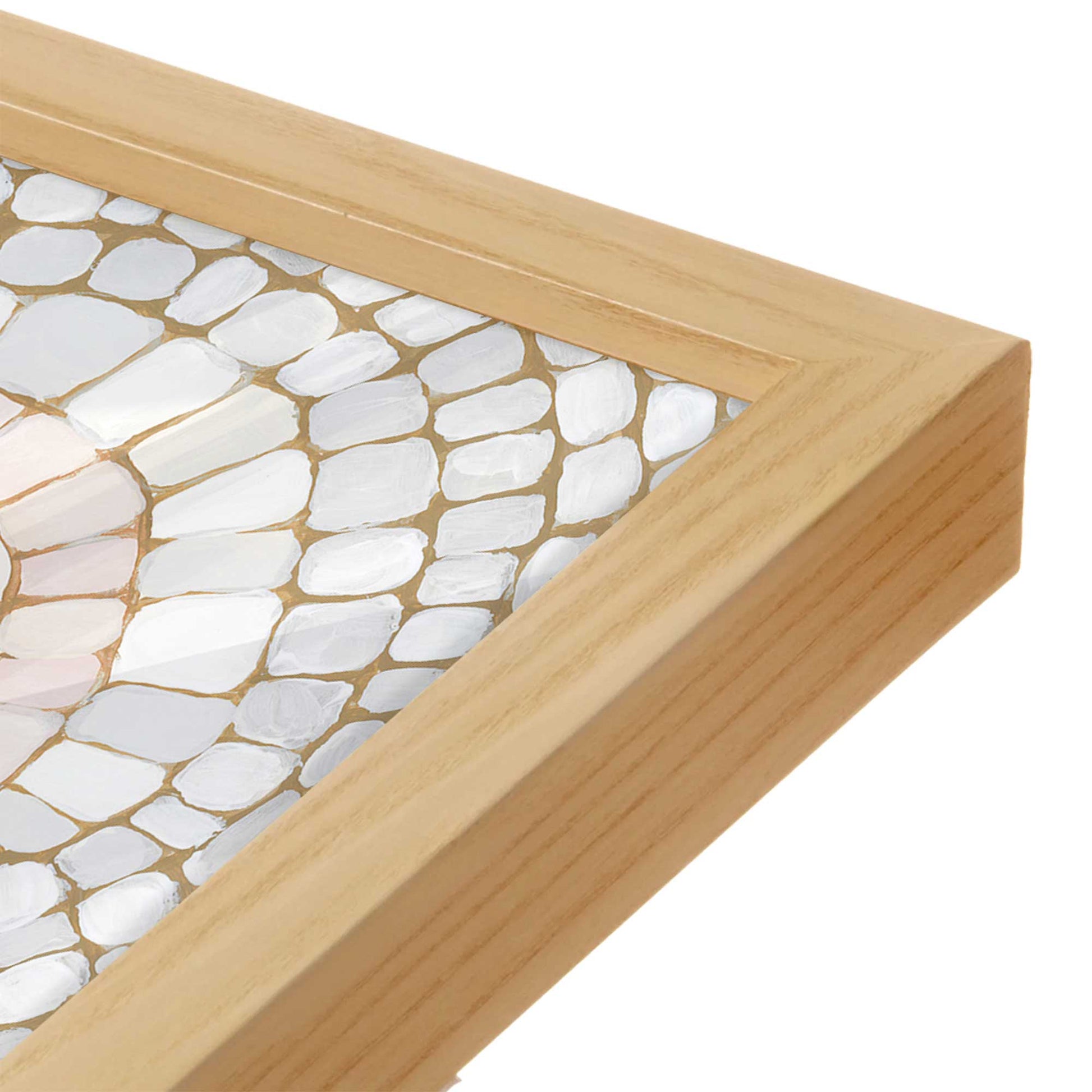 [Color:American Maple], Picture of art in a American Maple frame at an angle