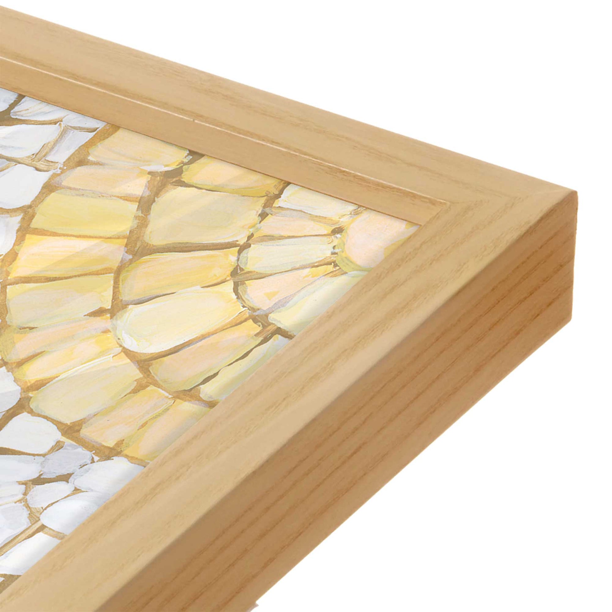 [Color:American Maple], Picture of art in a American Maple frame at an angle