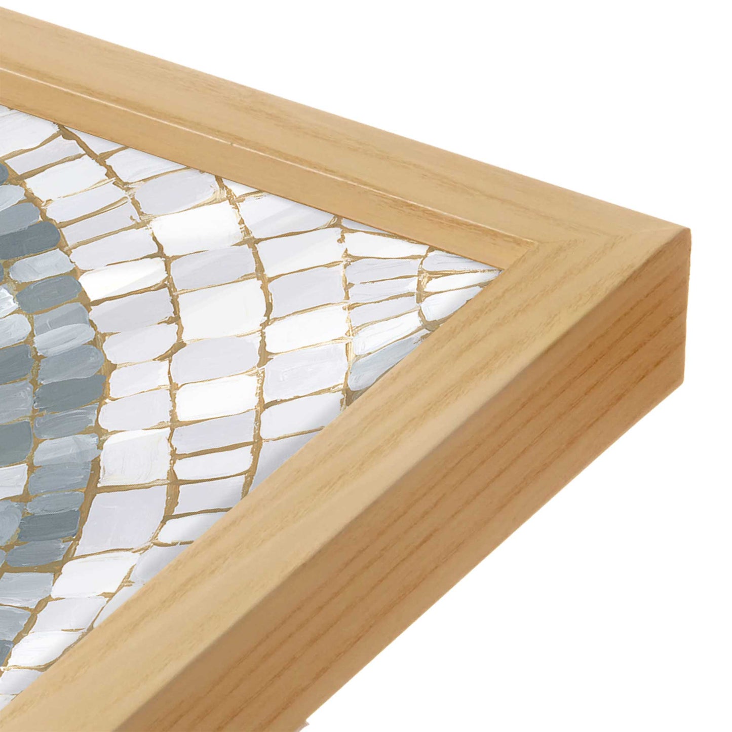 [Color:American Maple], Picture of art in a American Maple frame at an angle