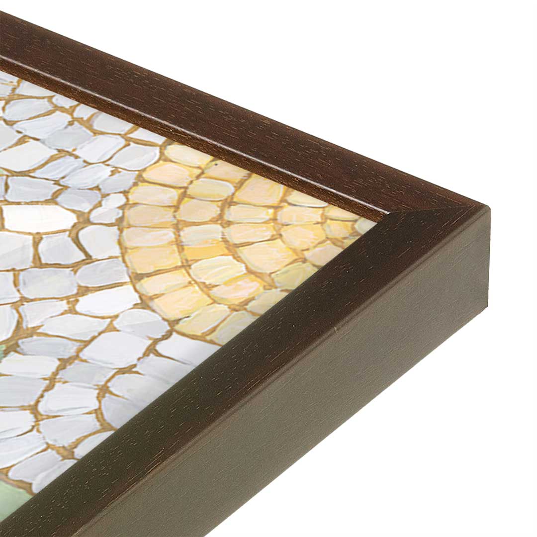 [Color:Espresso], Picture of art in a Espresso frame at an angle