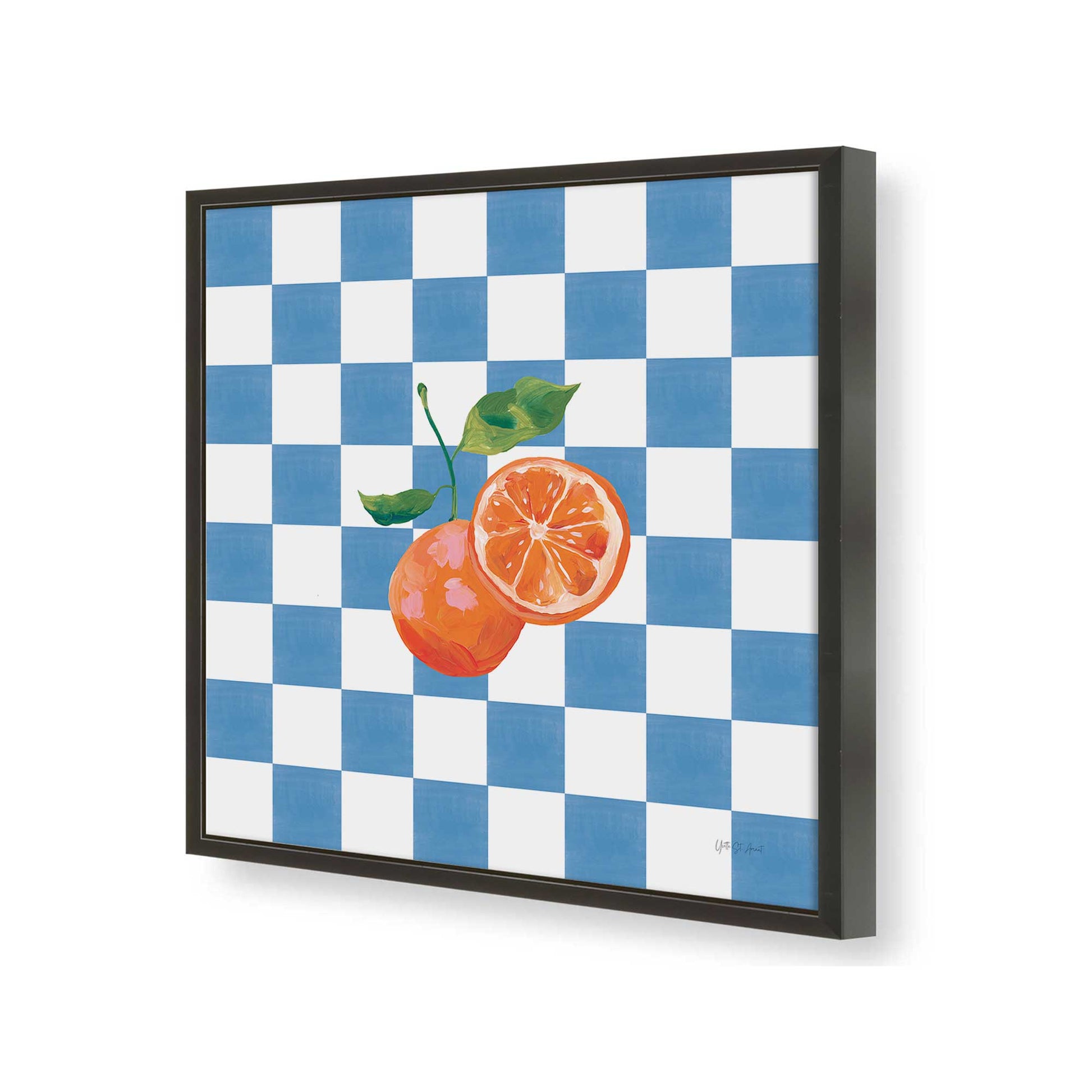 [Color:Satin Black], Picture of art in a Satin Black frame of the corner