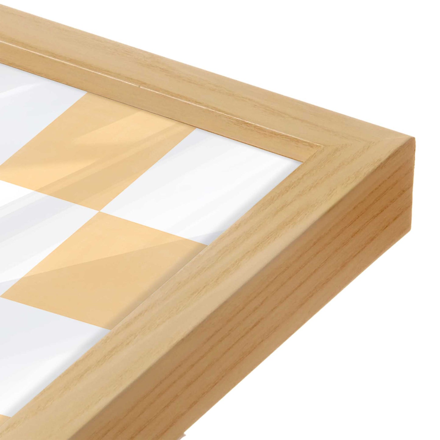 [Color:American Maple], Picture of art in a American Maple frame at an angle