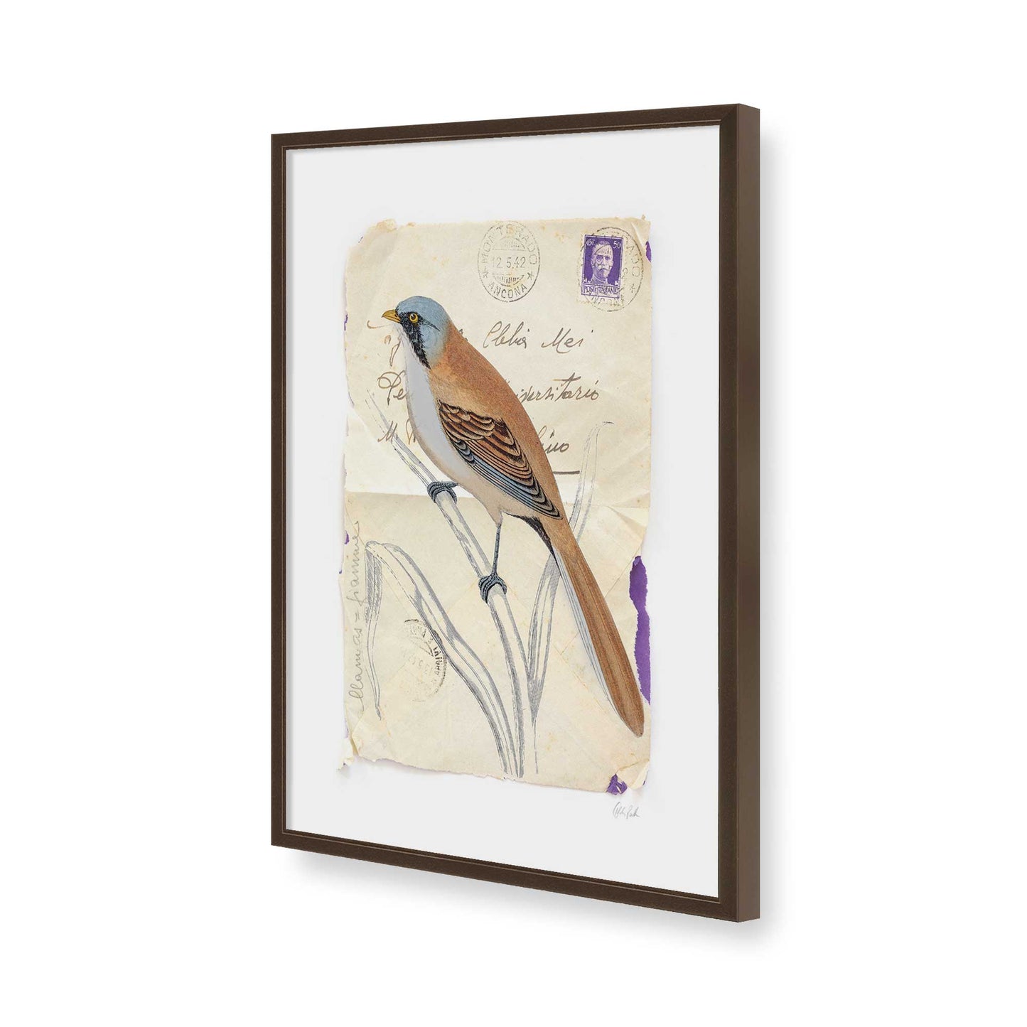[Color:Brown], Picture of art in a Brown frame of the corner