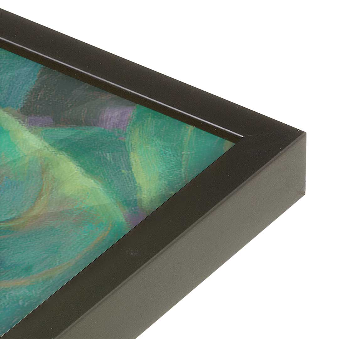 [Color:Satin Black], Picture of art in a Satin Black frame at an angle