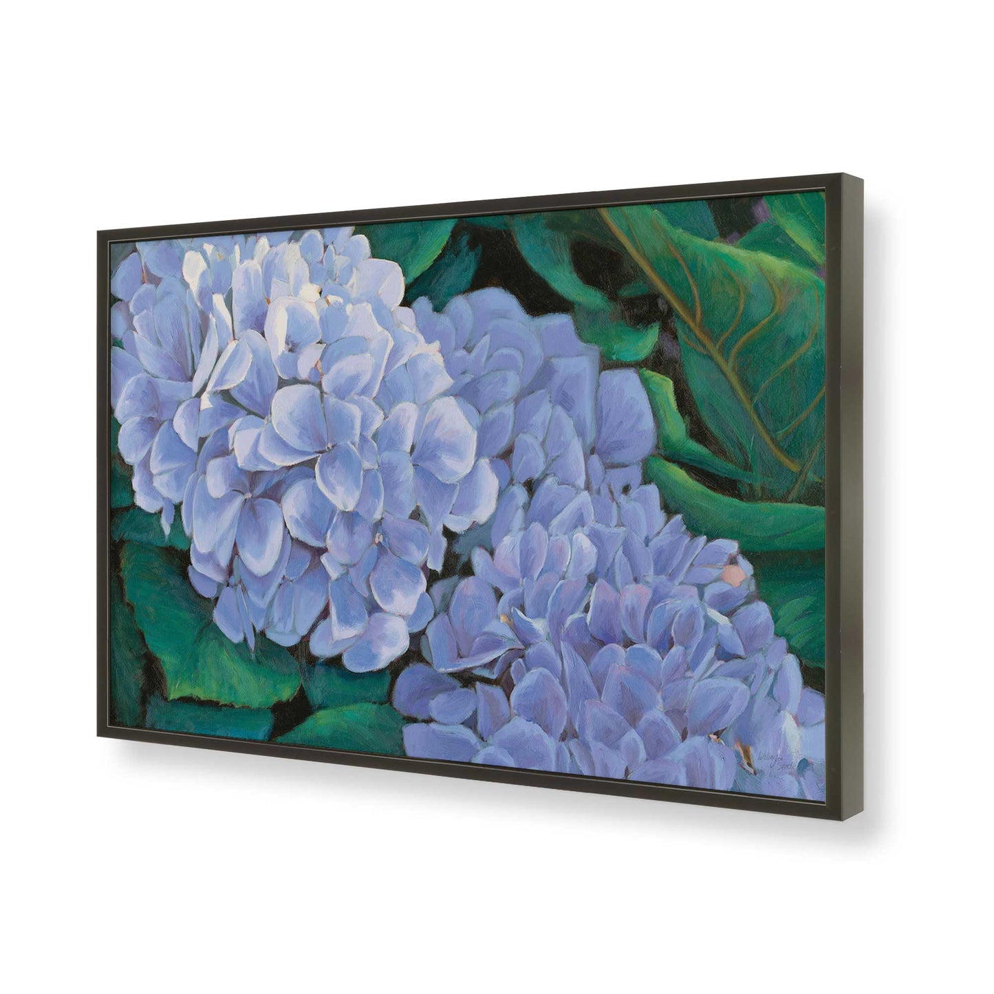 [Color:Satin Black], Picture of art in a Satin Black frame of the corner