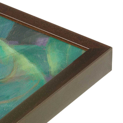 [Color:Brown], Picture of art in a Brown frame at an angle
