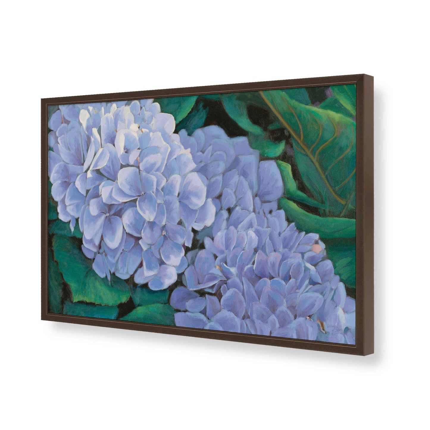 [Color:Brown], Picture of art in a Brown frame of the corner