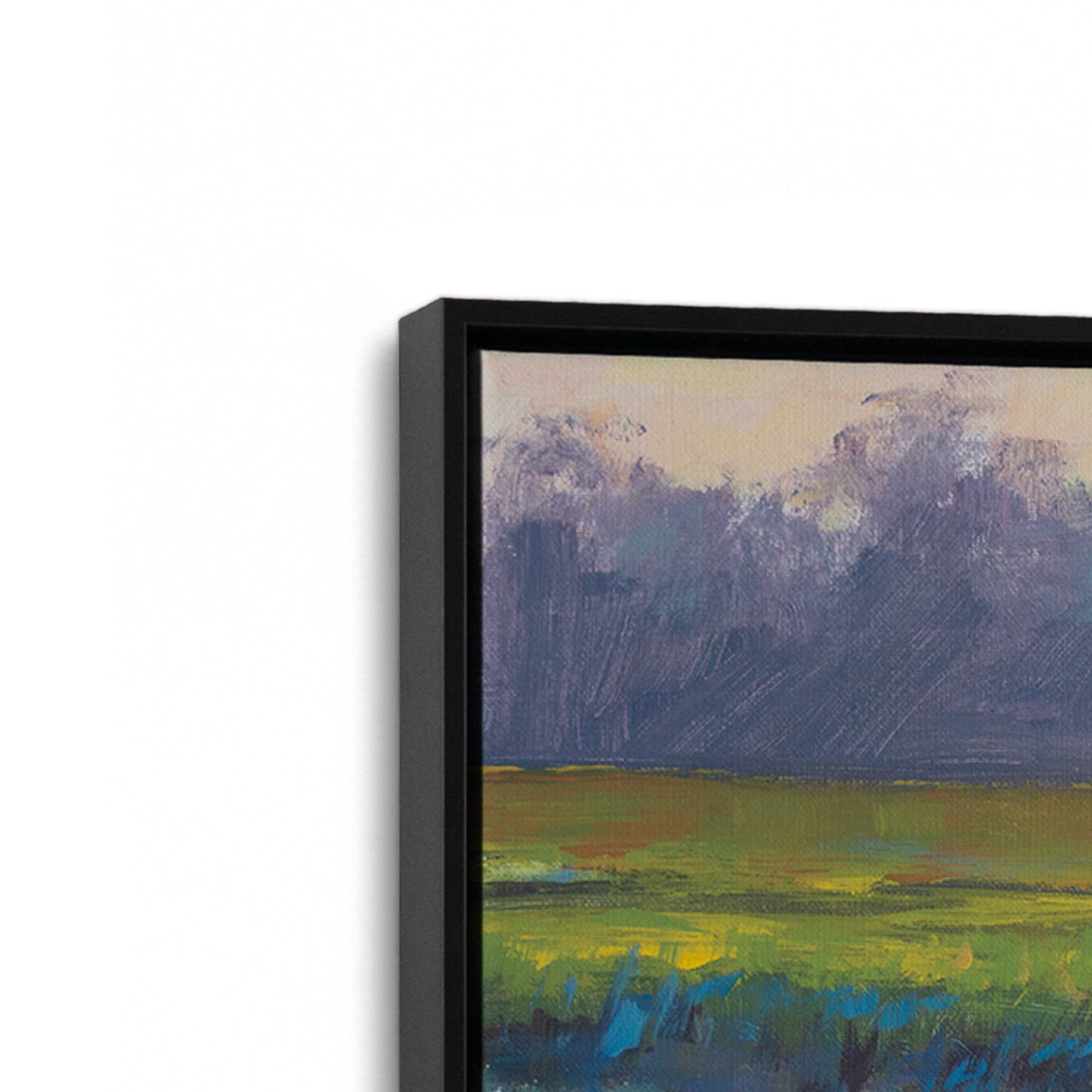[Color:Satin Black], Picture of art in a Satin Black frame at an angle