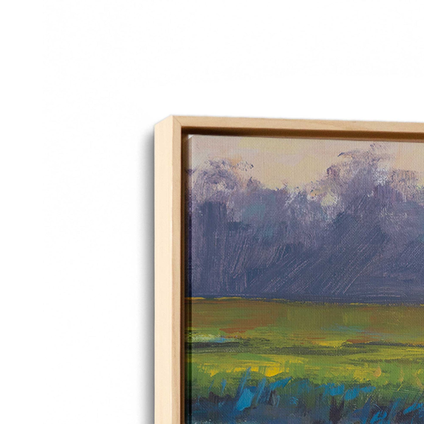 [Color:American Maple], Picture of art in a American Maple frame at an angle