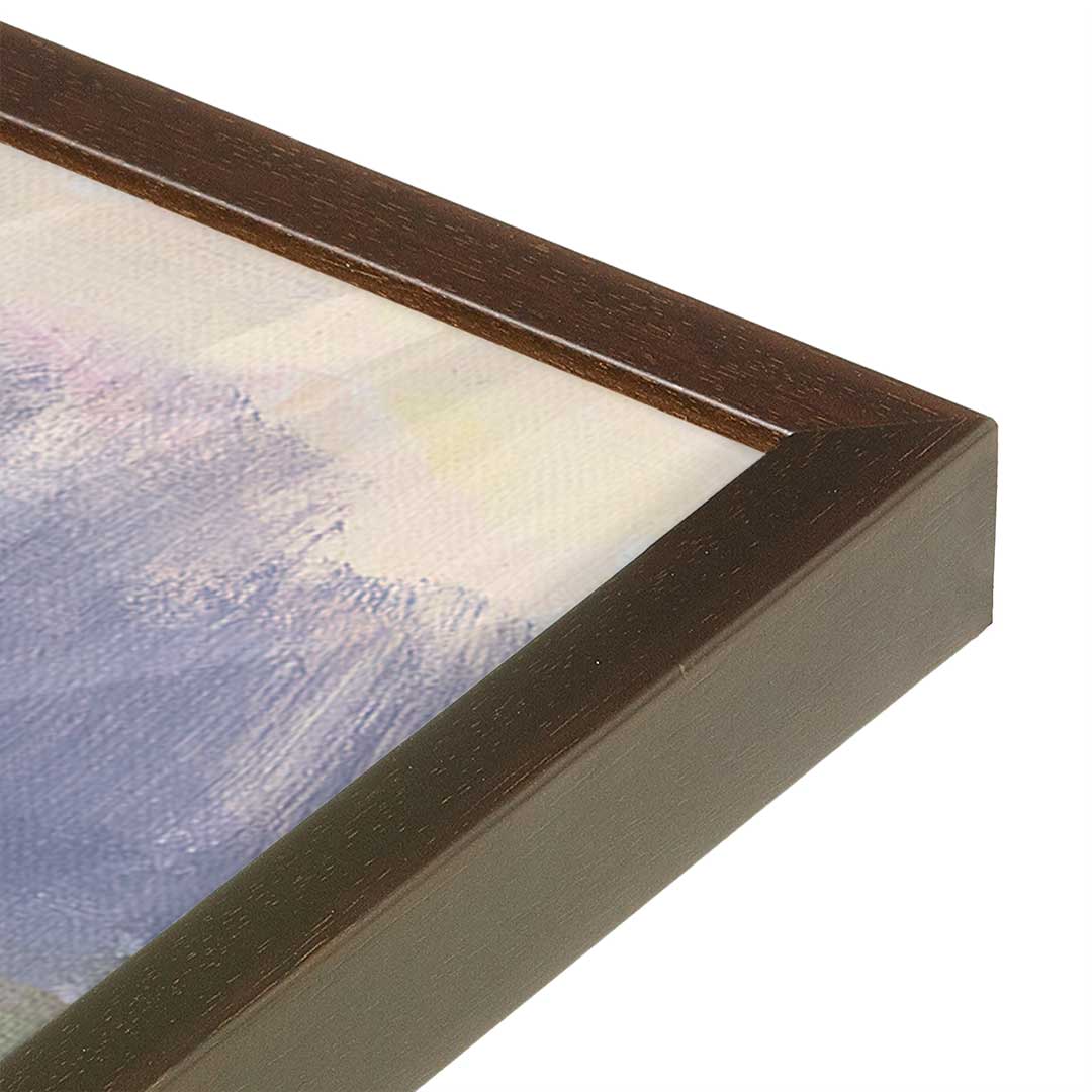 [Color:Brown], Picture of art in a Brown frame at an angle