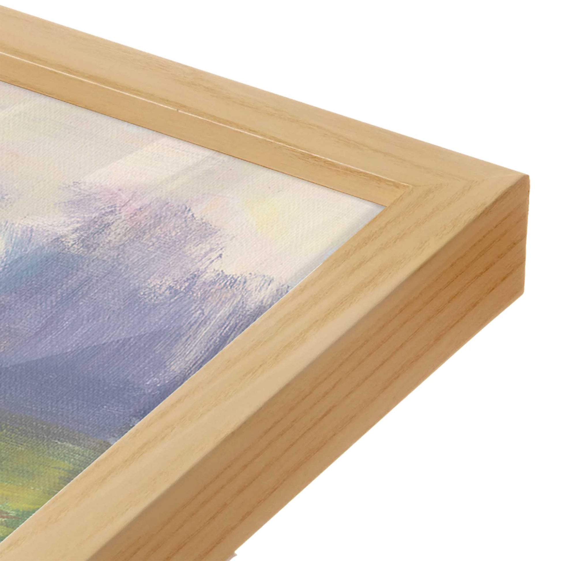 [Color:American Maple], Picture of art in a American Maple frame at an angle