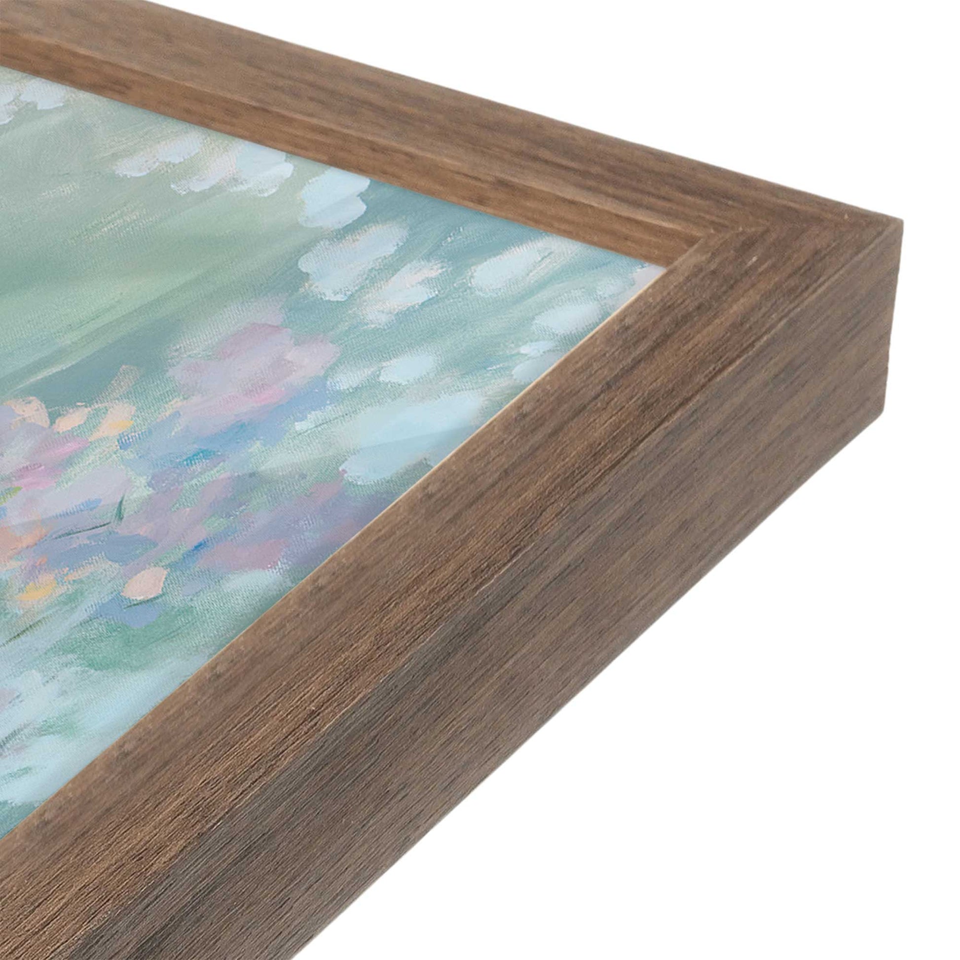 [Color:Walnut], Picture of art in a Walnut frame at an angle