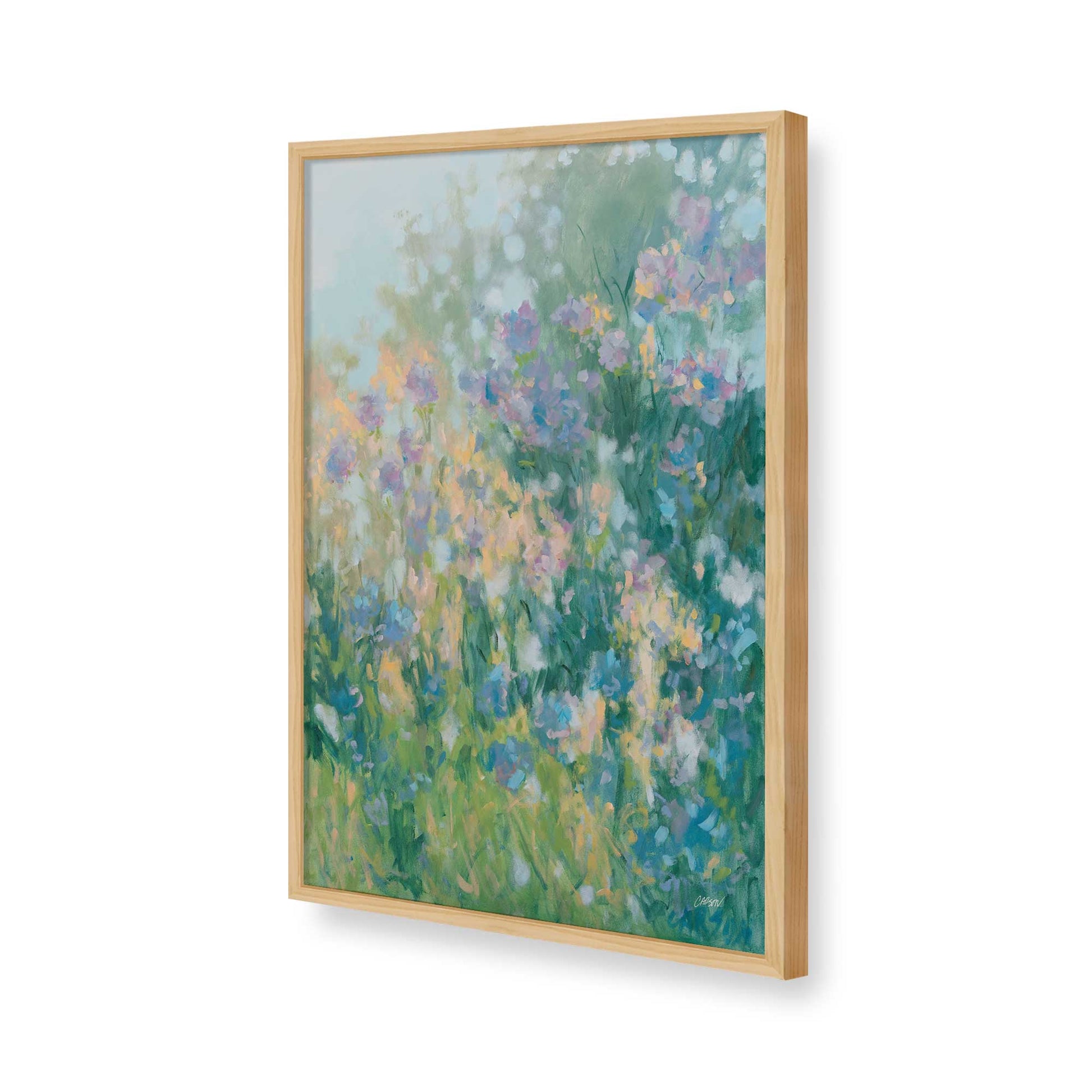[Color:American Maple], Picture of art in a American Maple frame of the corner