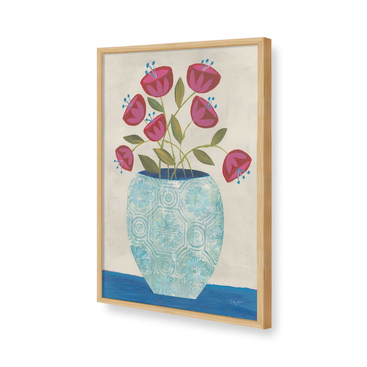 [Color:American Maple], Picture of art in a American Maple frame of the corner