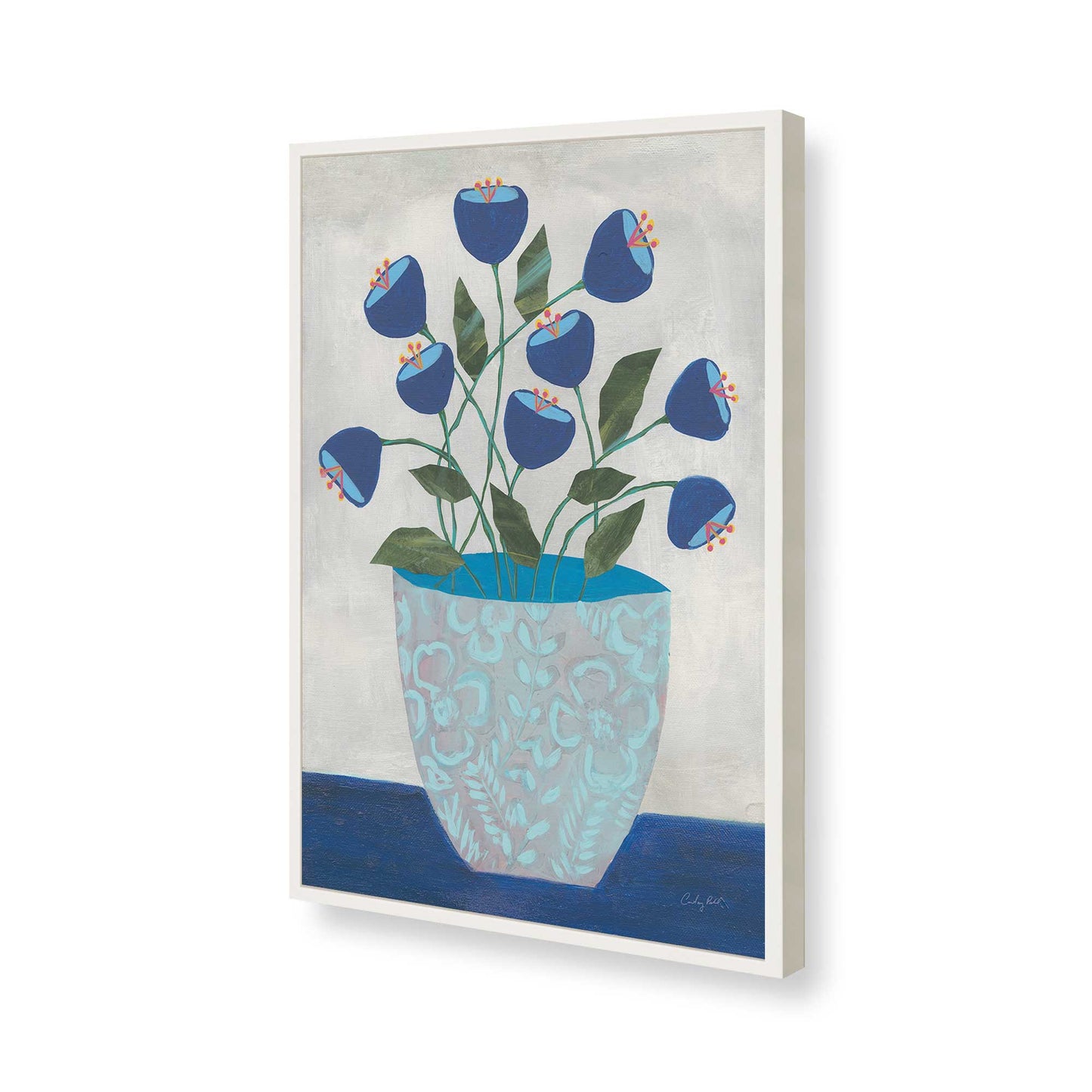 [Color:Opaque White], Picture of art in a Opaque White frame of the corner