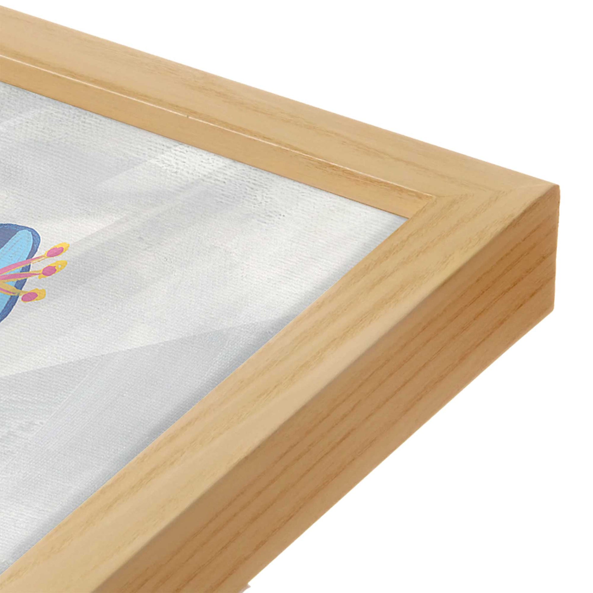[Color:American Maple], Picture of art in a American Maple frame at an angle