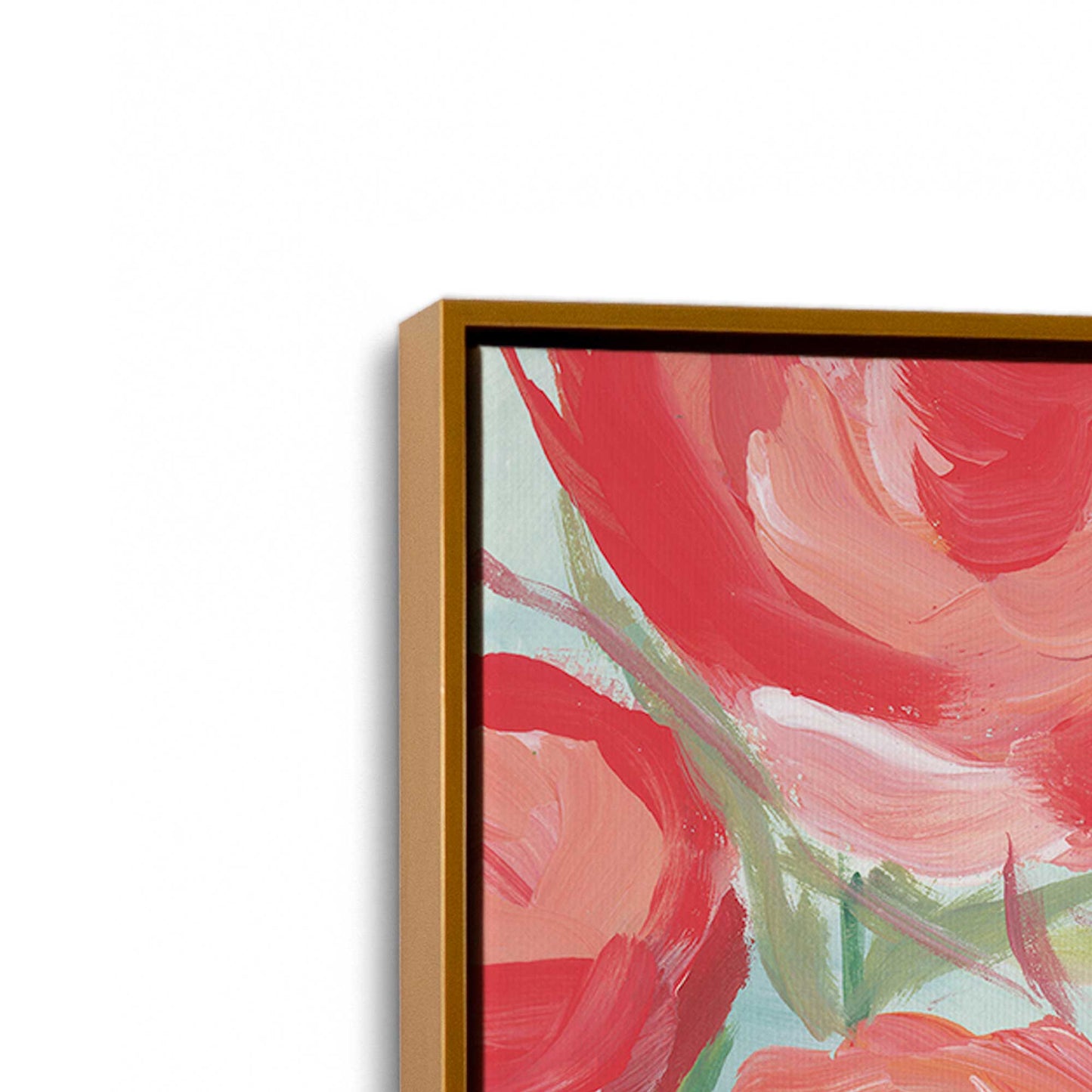 [Color:Polished Gold], Picture of art in a Polished Gold frame at an angle
