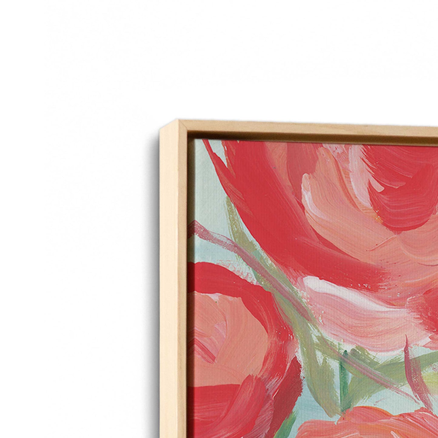 [Color:American Maple], Picture of art in a American Maple frame at an angle