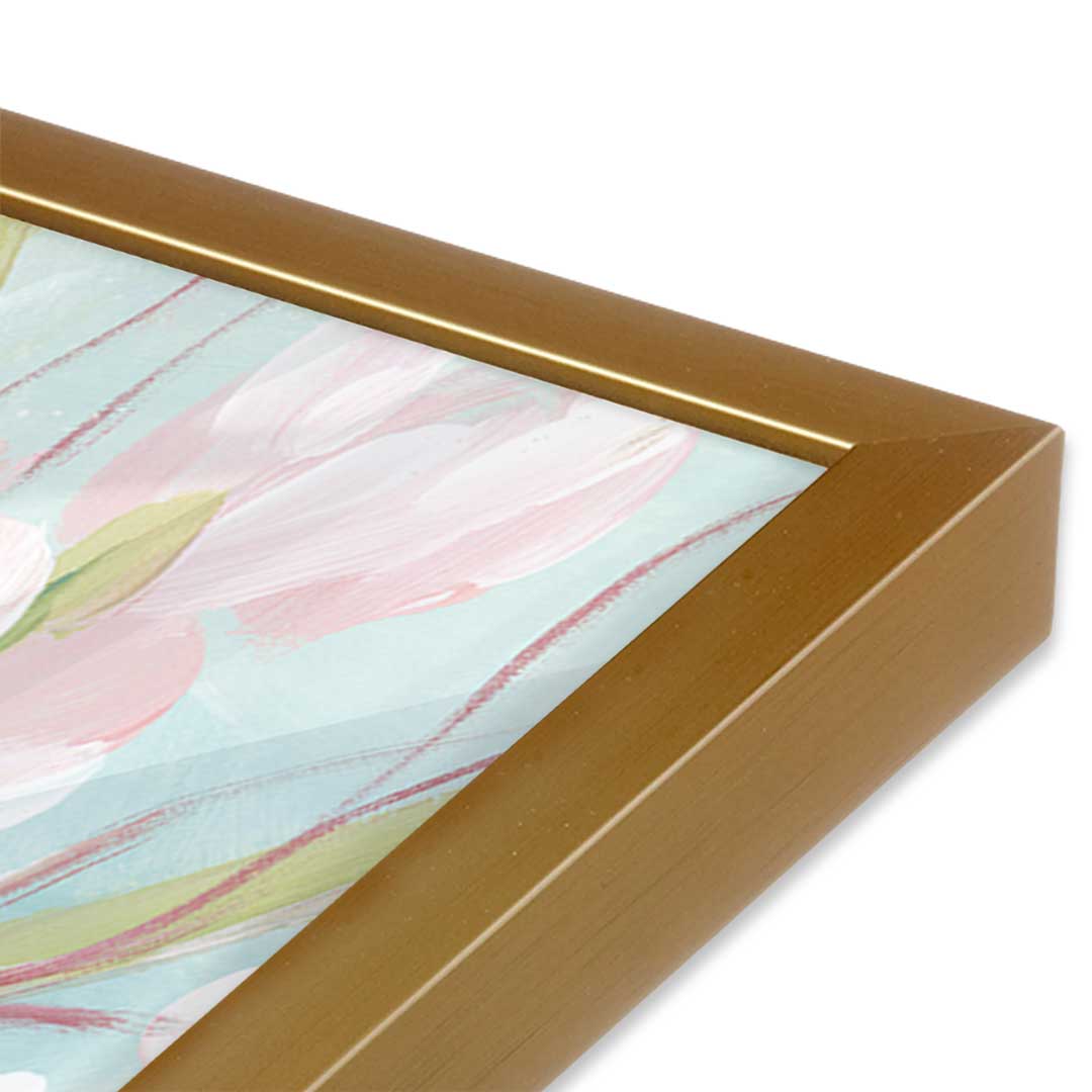 [Color:Polished Gold], Picture of art in a Polished Gold frame at an angle