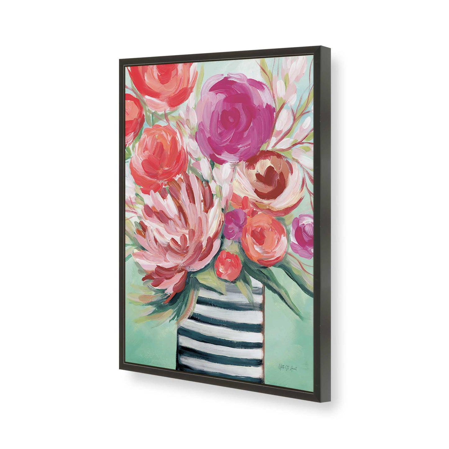 [Color:Satin Black], Picture of art in a Satin Black frame of the corner