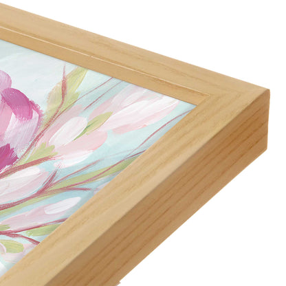 [Color:American Maple], Picture of art in a American Maple frame at an angle