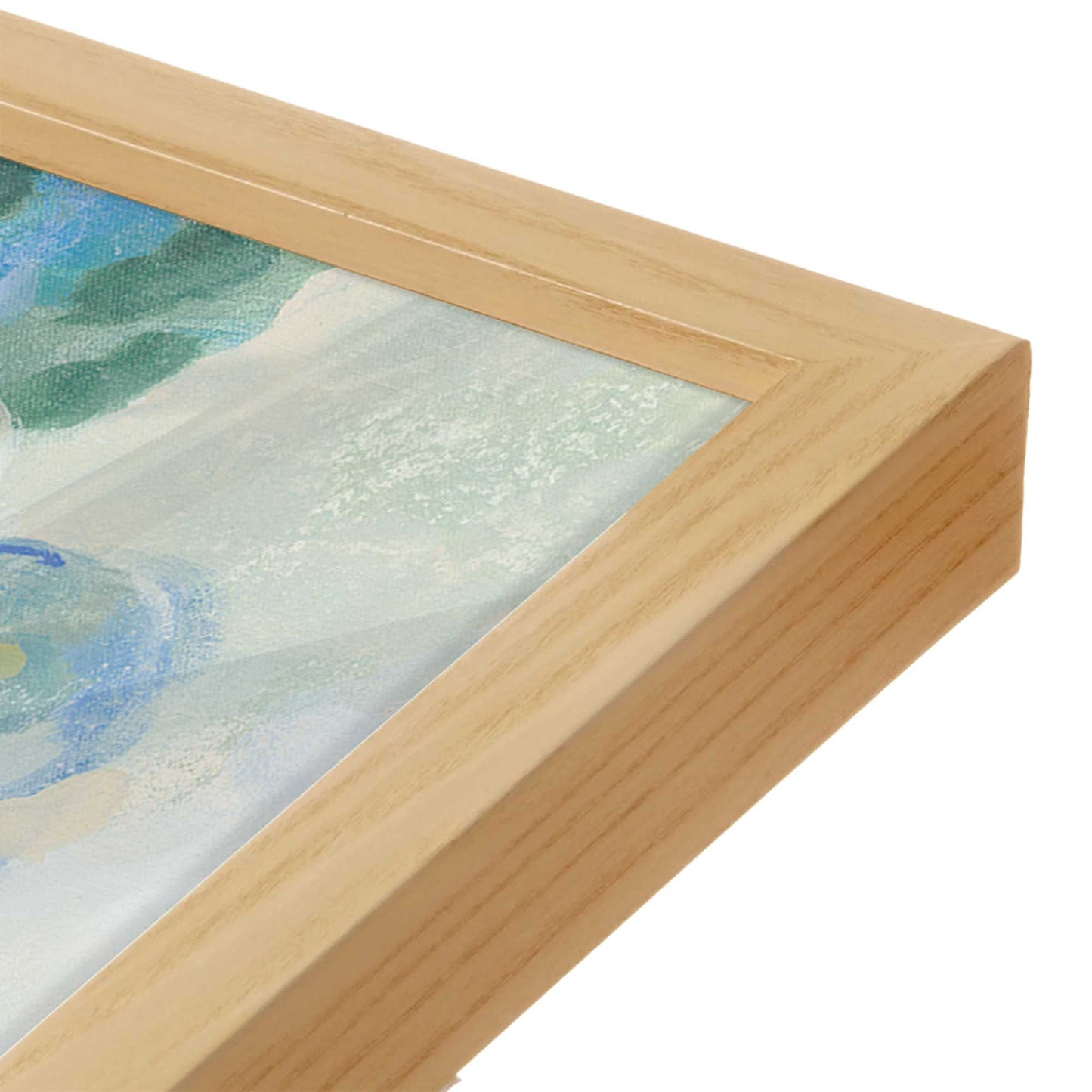 [Color:American Maple], Picture of art in a American Maple frame at an angle