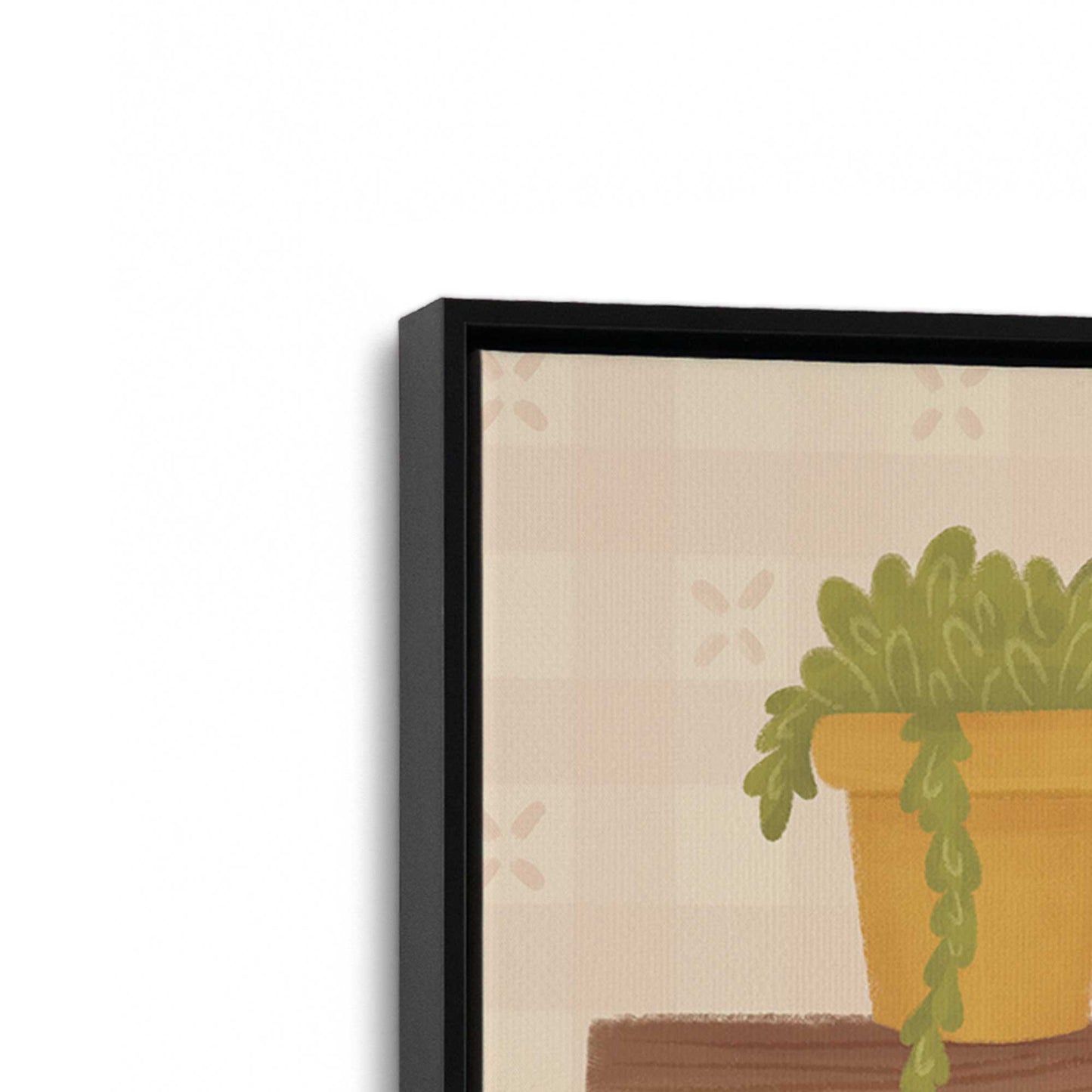 [Color:Satin Black], Picture of art in a Satin Black frame at an angle