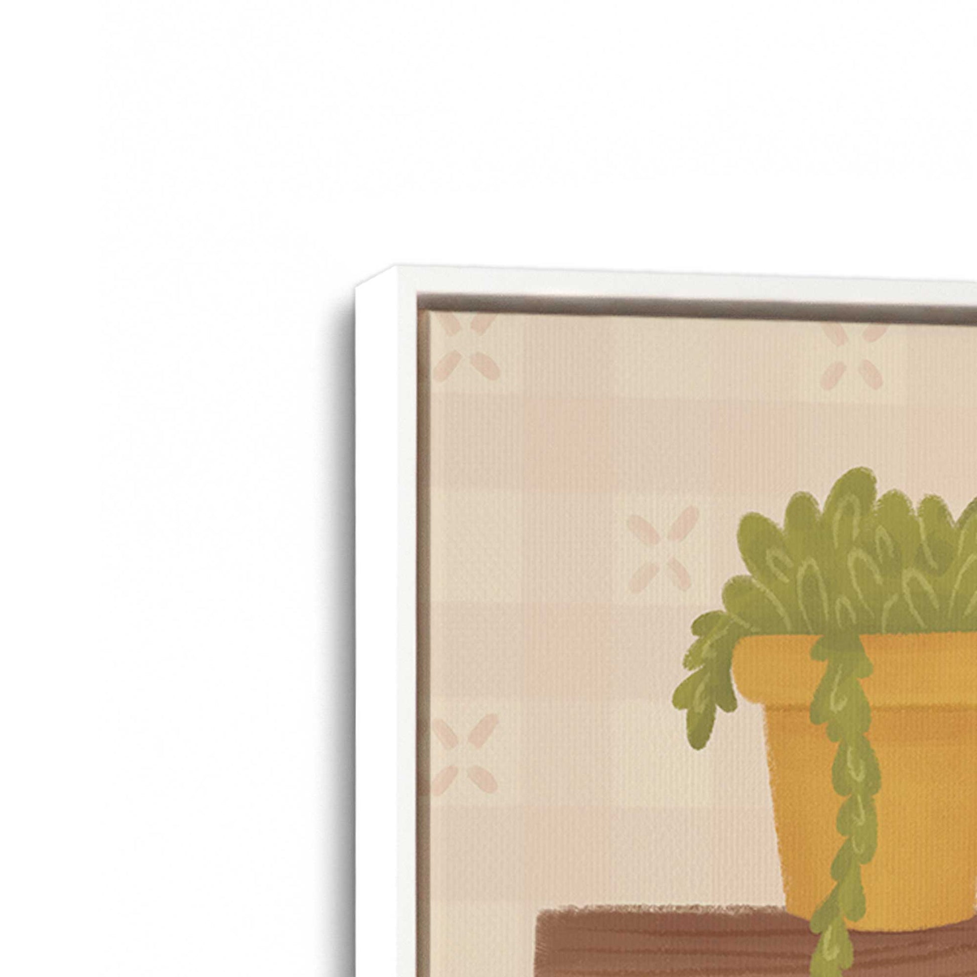 [Color:Opaque White], Picture of art in a White frame at an angle